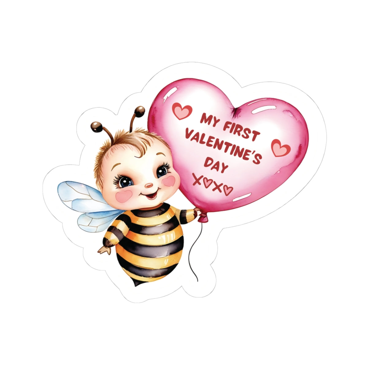 My First Valentines Day Sticker, Baby's First Valentine Sticker, Cute Baby Gift, Vinyl Kiss Cut Decal, Nursery Decor, Pregnancy Announcement