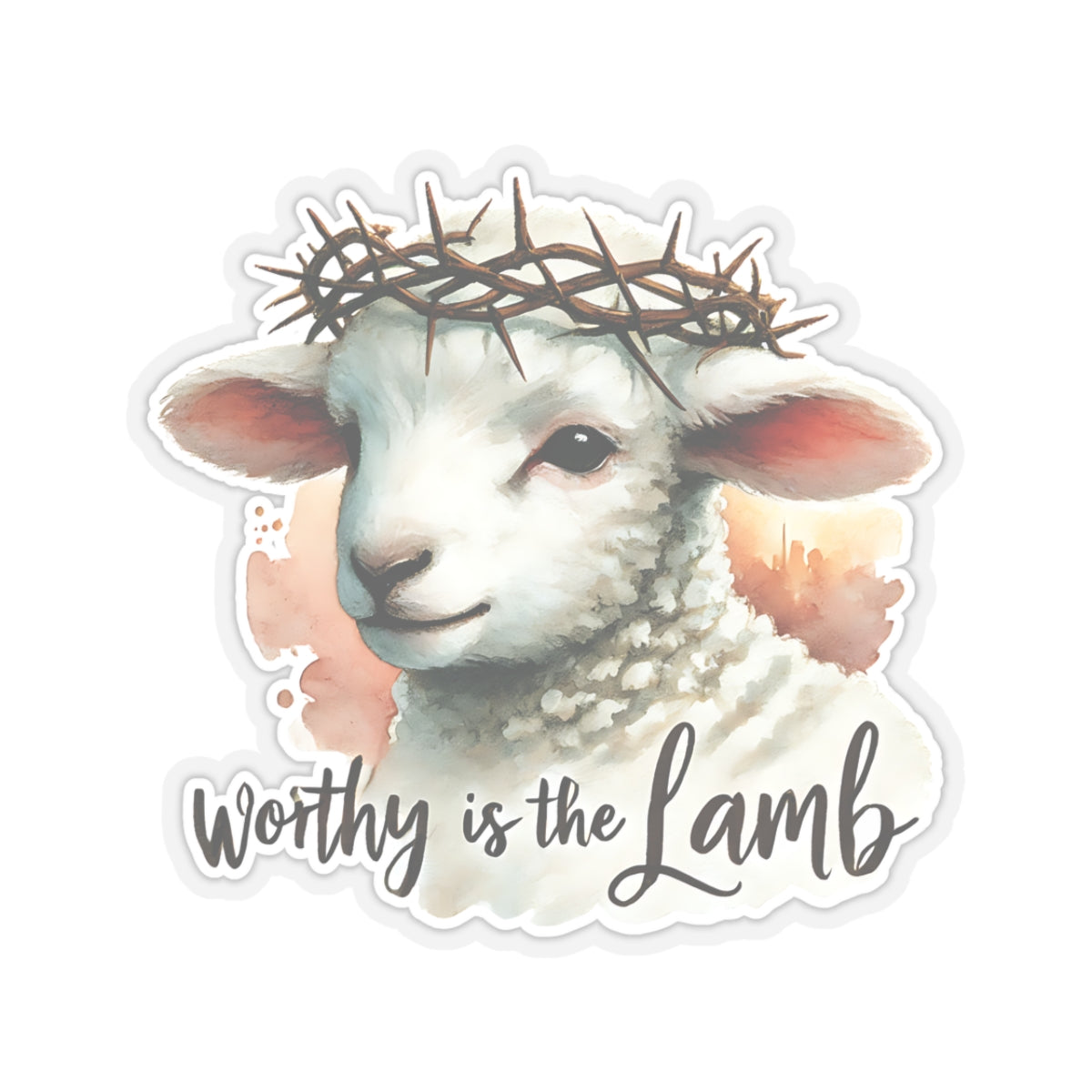 Worthy Is The Lamb Sticker, Easter Religious Decor, Christian Vinyl Decal, Cute Lamb Sticker, Bible Verse Sticker, Laptop Decor Sunday School