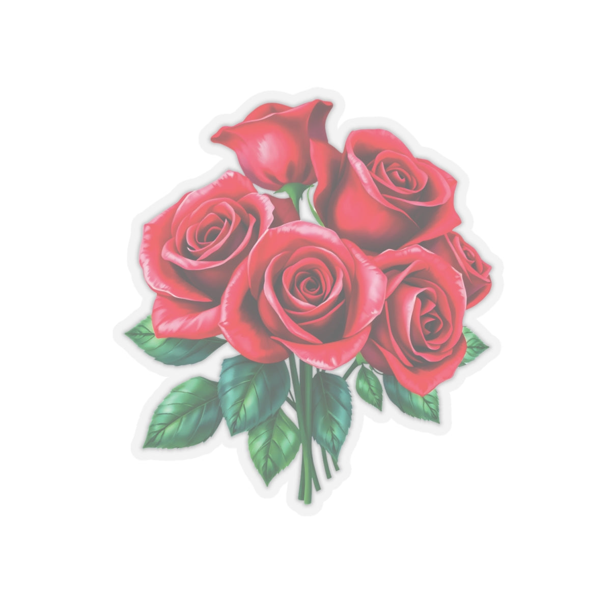 Red Rose Sticker, June Birth Flower Symbol Of Love Romance Beauty, Kiss Cut Vinyl Decal Birthday Mother's Day Gift, Botanical Art Laptop Gift