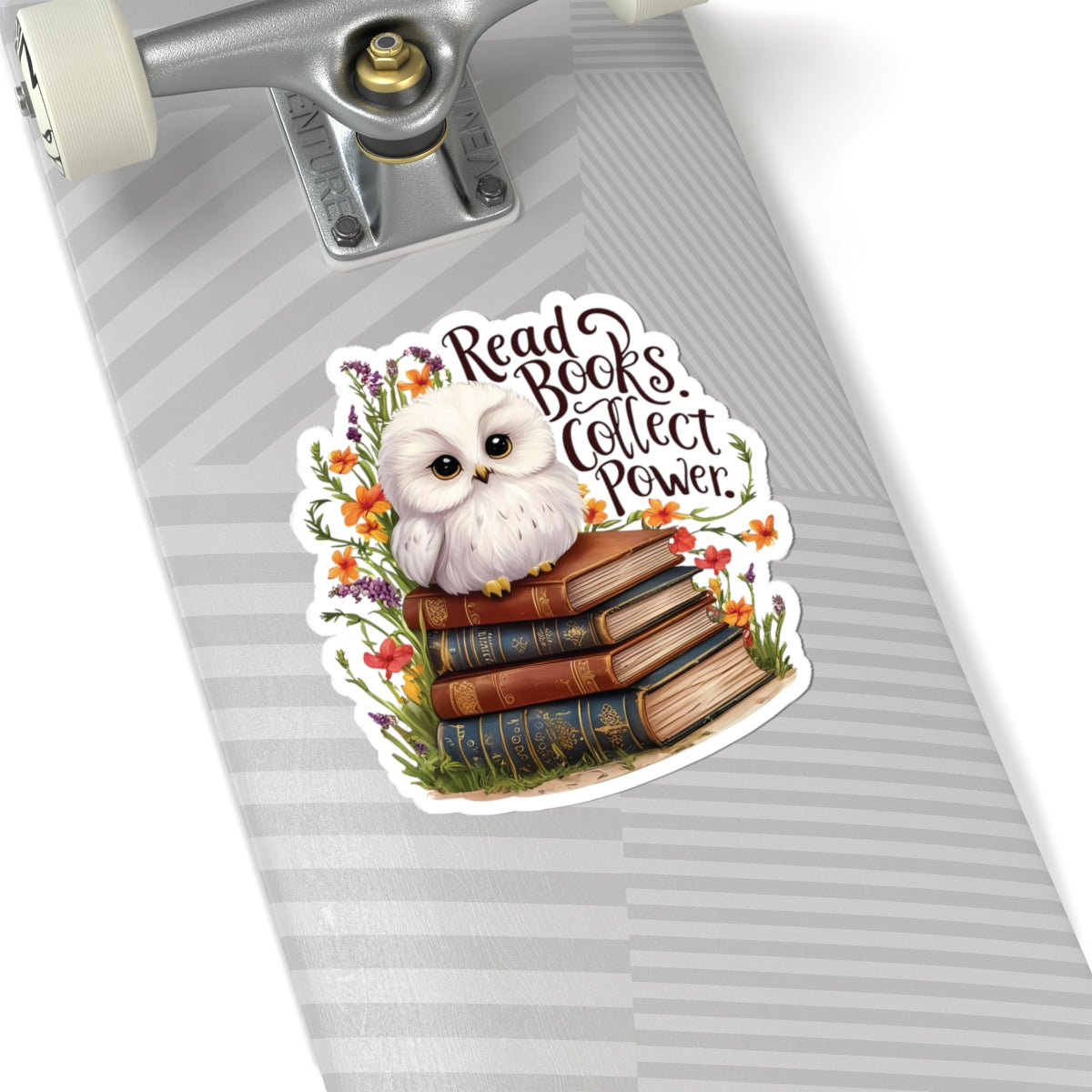 Read Books Collect Power Owl Sticker, Book Lover Gift, Cute Reading Owl, Bookworm Teacher's Day Sticker, School Sticker Student Bookish Gift