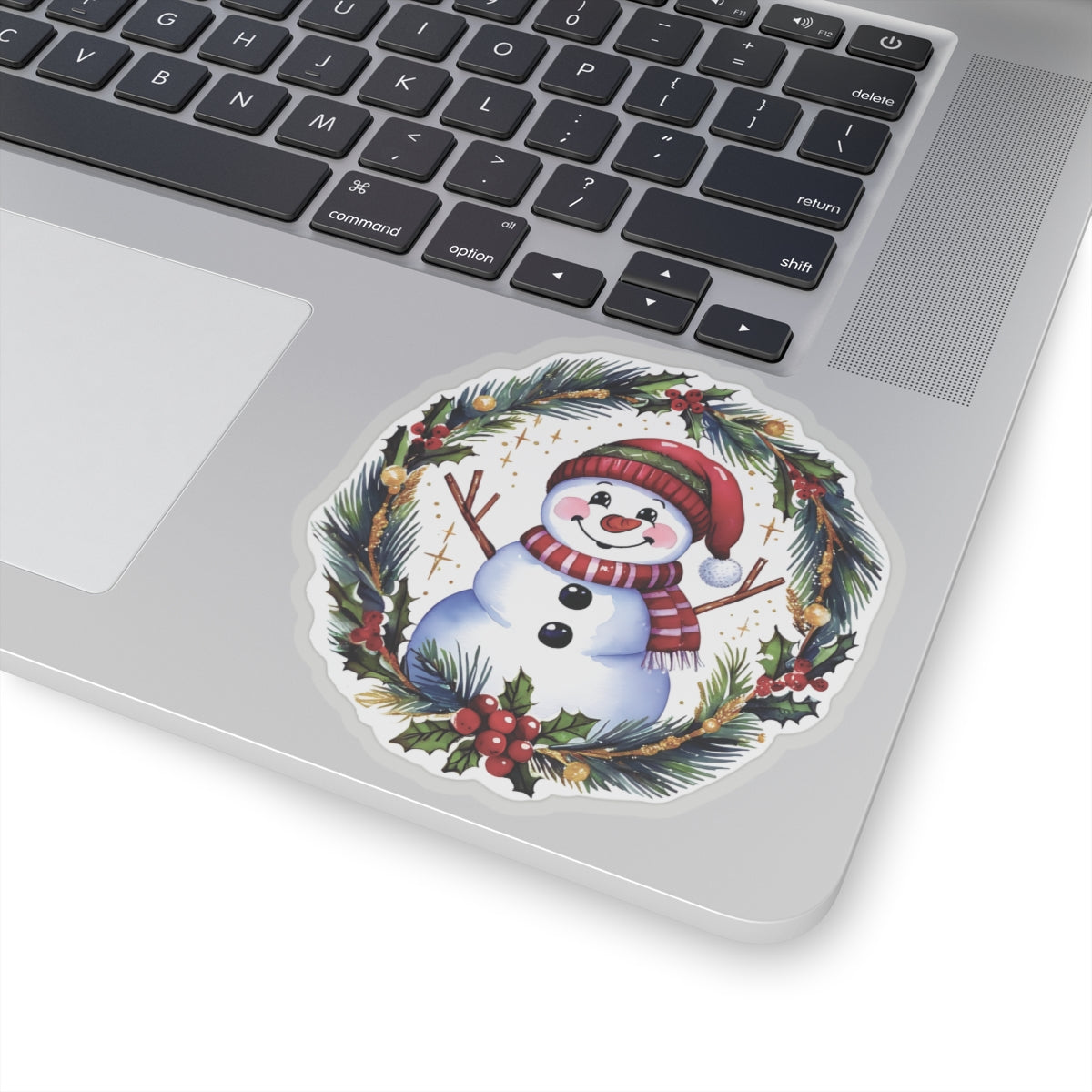Cheerful Snowman Kiss Cut Stickers, Merry Christmas Holiday Decals, Festive Winter Sticker, Scrapbooking Laptop Journal Gift Tag Planner