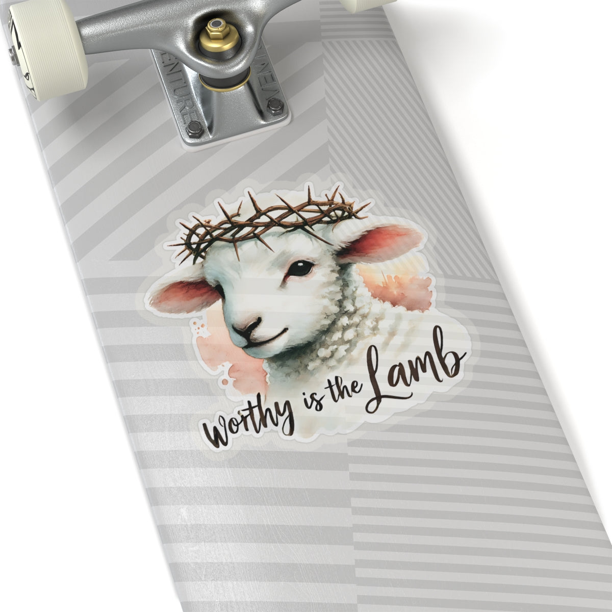 Worthy Is The Lamb Sticker, Easter Religious Decor, Christian Vinyl Decal, Cute Lamb Sticker, Bible Verse Sticker, Laptop Decor Sunday School