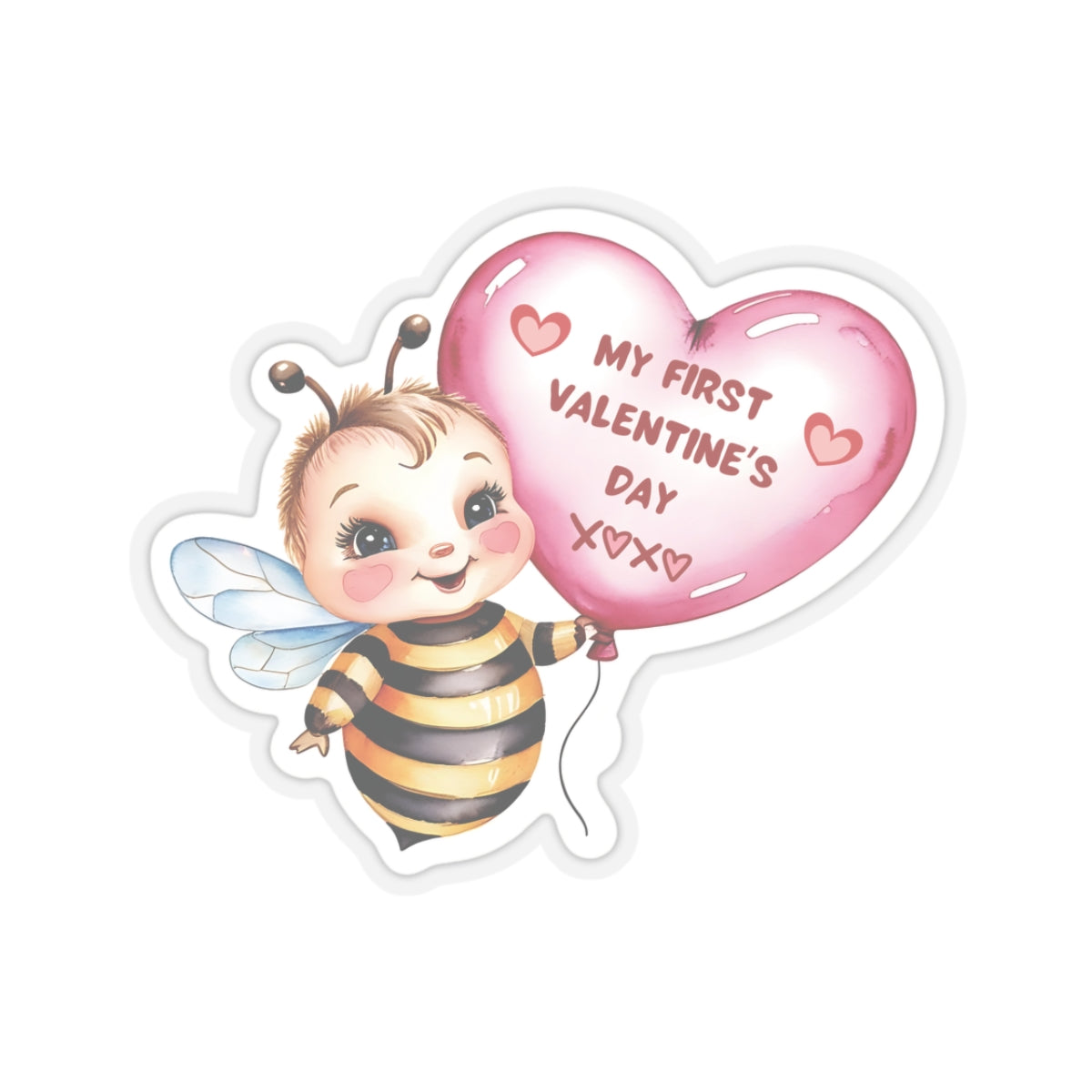 My First Valentines Day Sticker, Baby's First Valentine Sticker, Cute Baby Gift, Vinyl Kiss Cut Decal, Nursery Decor, Pregnancy Announcement