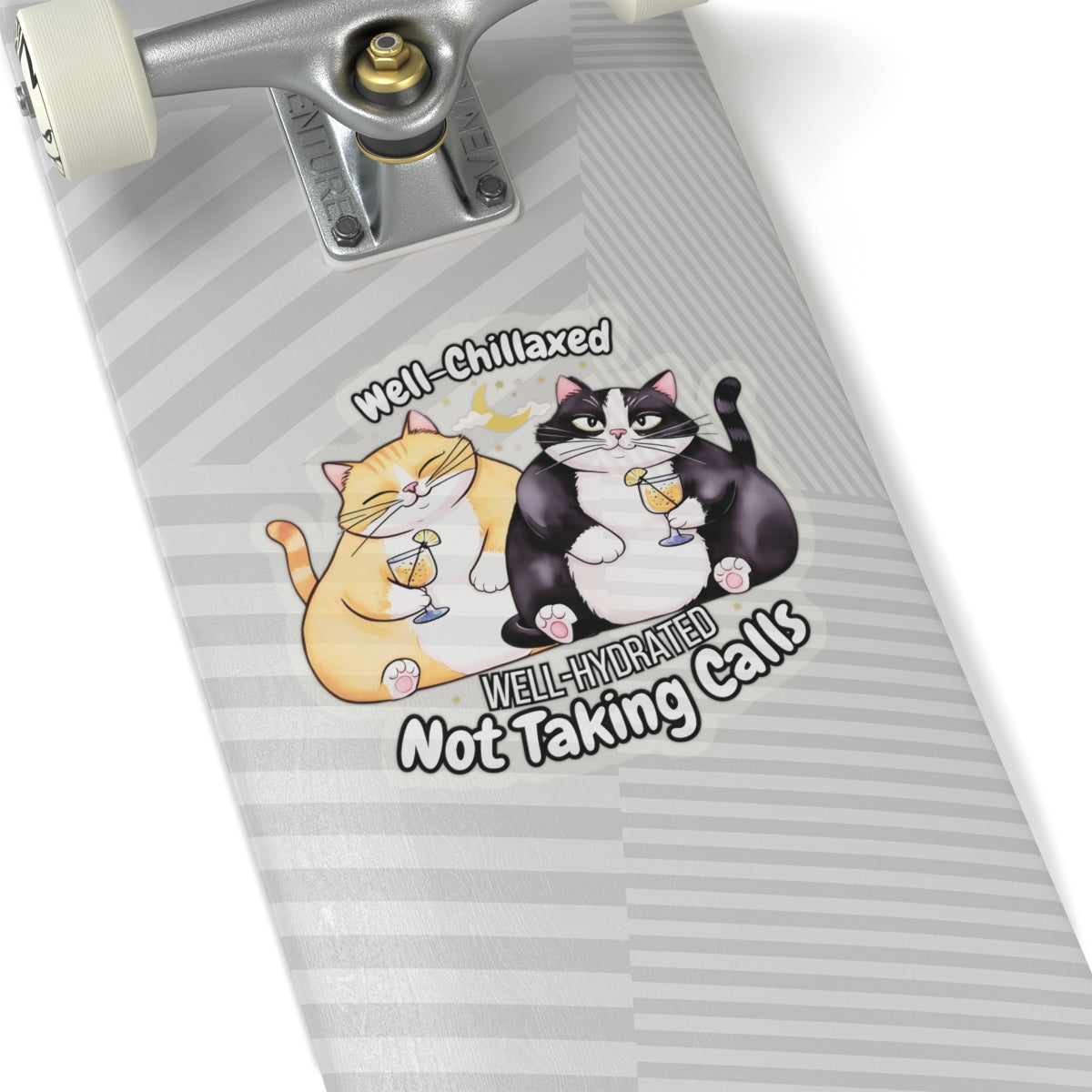 Well-Chillaxed Well-Hydrated Not Taking Calls Funny Kiss-Cut Sticker Waterproof Durable Laptop Water Bottle Sticker Gift