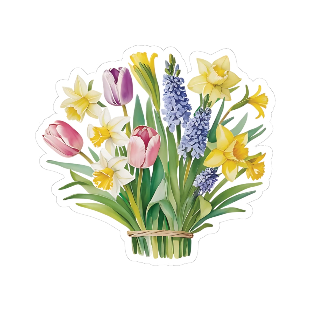Spring Flowers Bouquet Stickers, Mother's Day Sticker Birthday Gift Label Flower Bouquet Decals Spring Garden Decor Cute Planner Stickers
