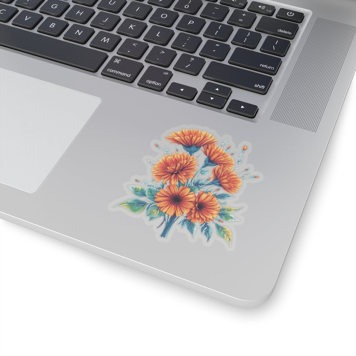 Marigold Flower Sticker, Symbol Of Strength October Birth Flower Gift, Waterproof Vinyl Decal Kiss Cut Floral Laptop Water Bottle Scrapbook