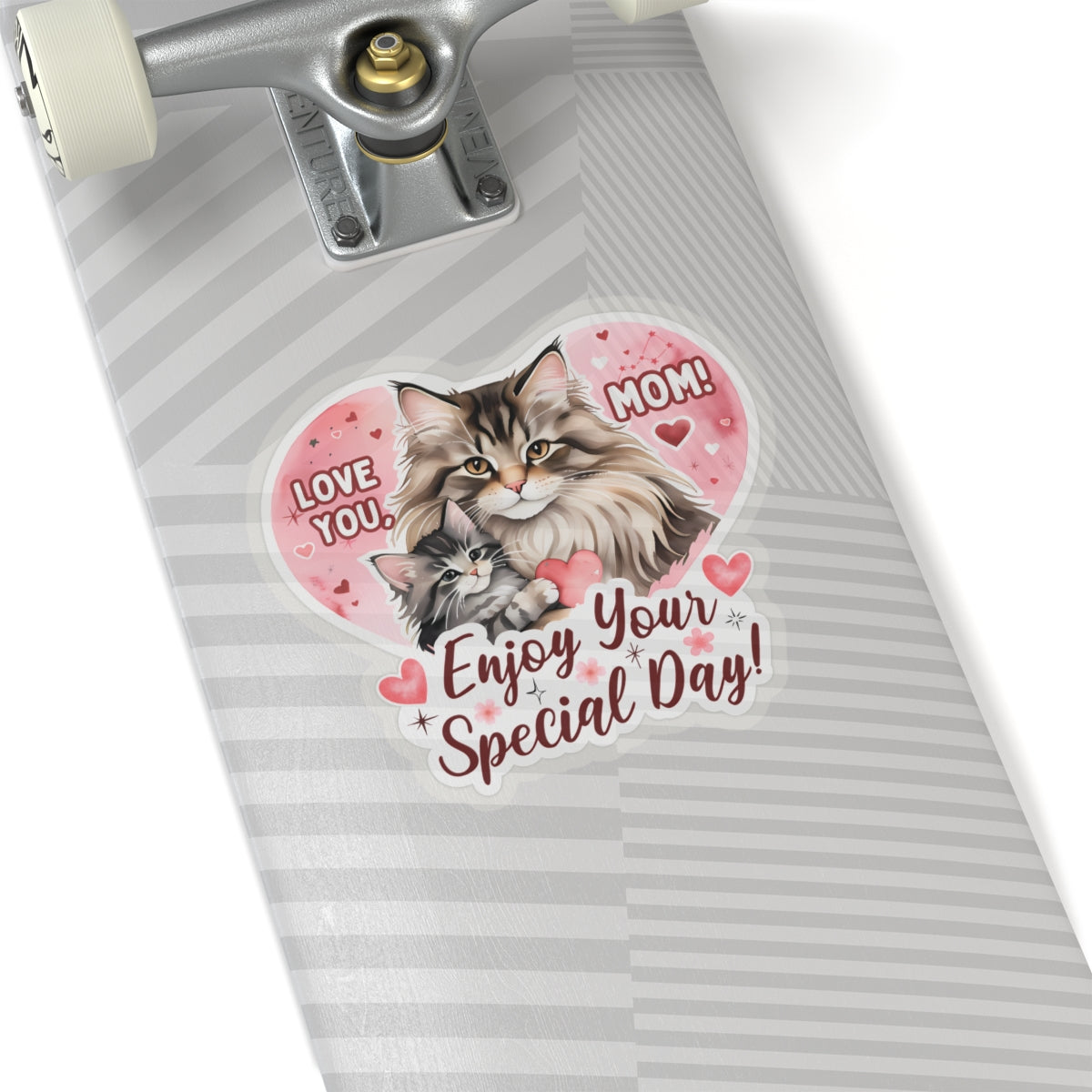 Happy Mother’s Day Sticker Cute Mama Cat Kitten Vinyl Decal Cat Mom Appreciation Gift Waterproof Planner Laptop Sticker Animal Lover Gift