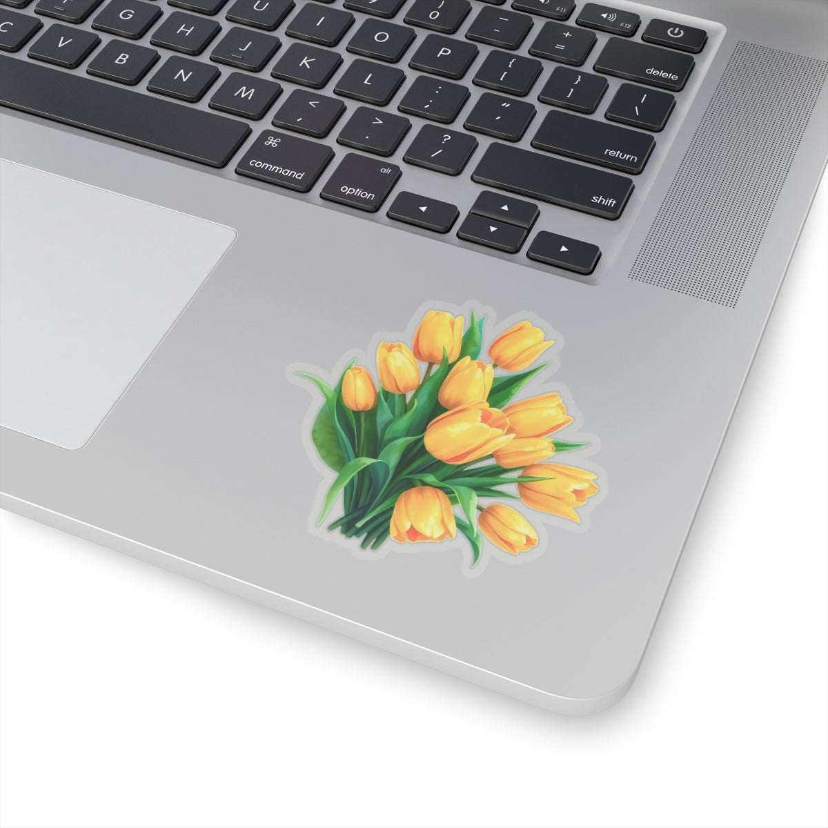 Yellow Tulip Bouquet Stickers, Floral Decals, Spring Flower Decor, Gardening Gifts, Vinyl Laptop Stickers Scrapbooking Supplies Nature Art Gift