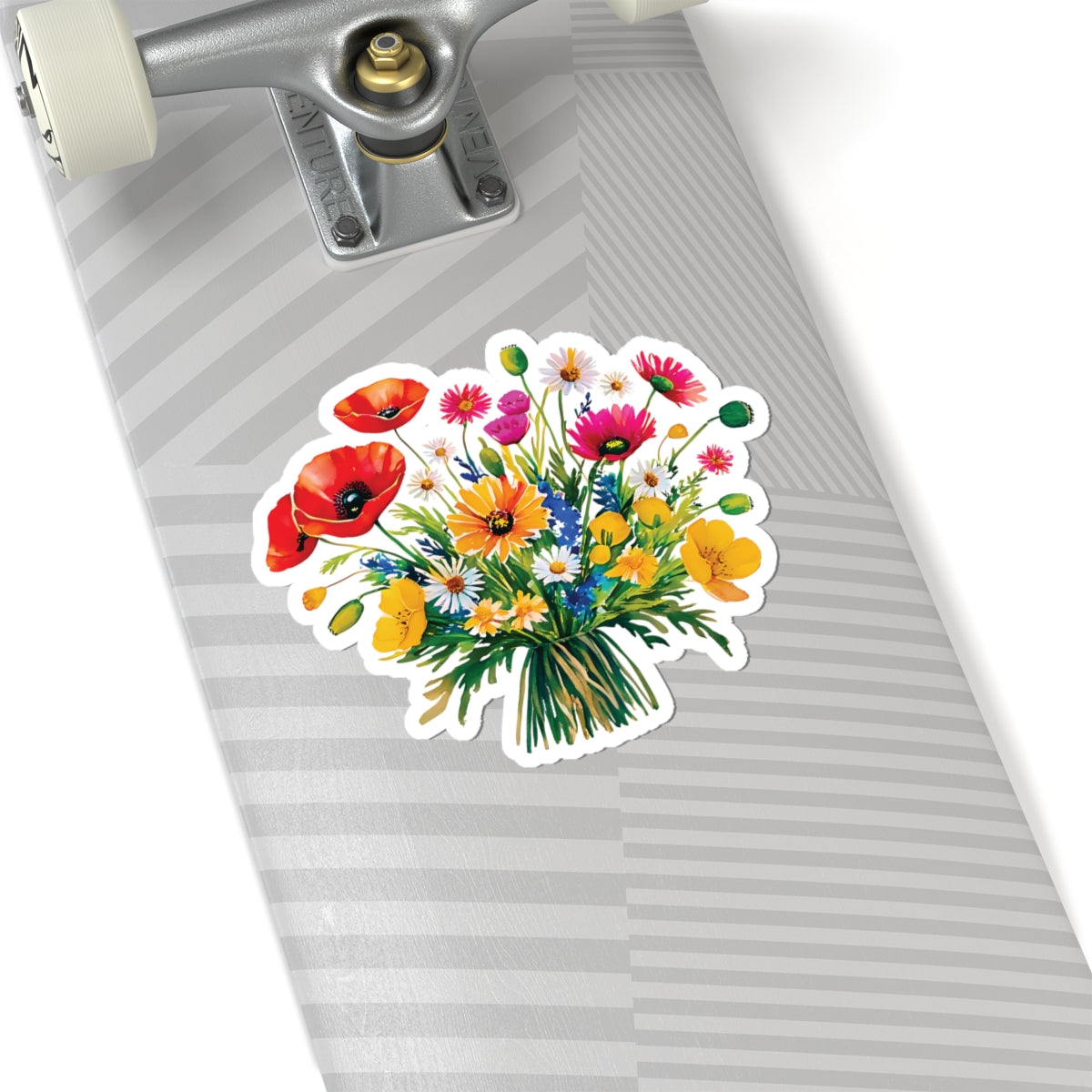 Field Flowers Bouquet Sticker, Wildflower Vinyl Decal, Waterproof Kiss Cut Floral Art, Laptop Water Bottle Planner Scrapbook Gift For Her