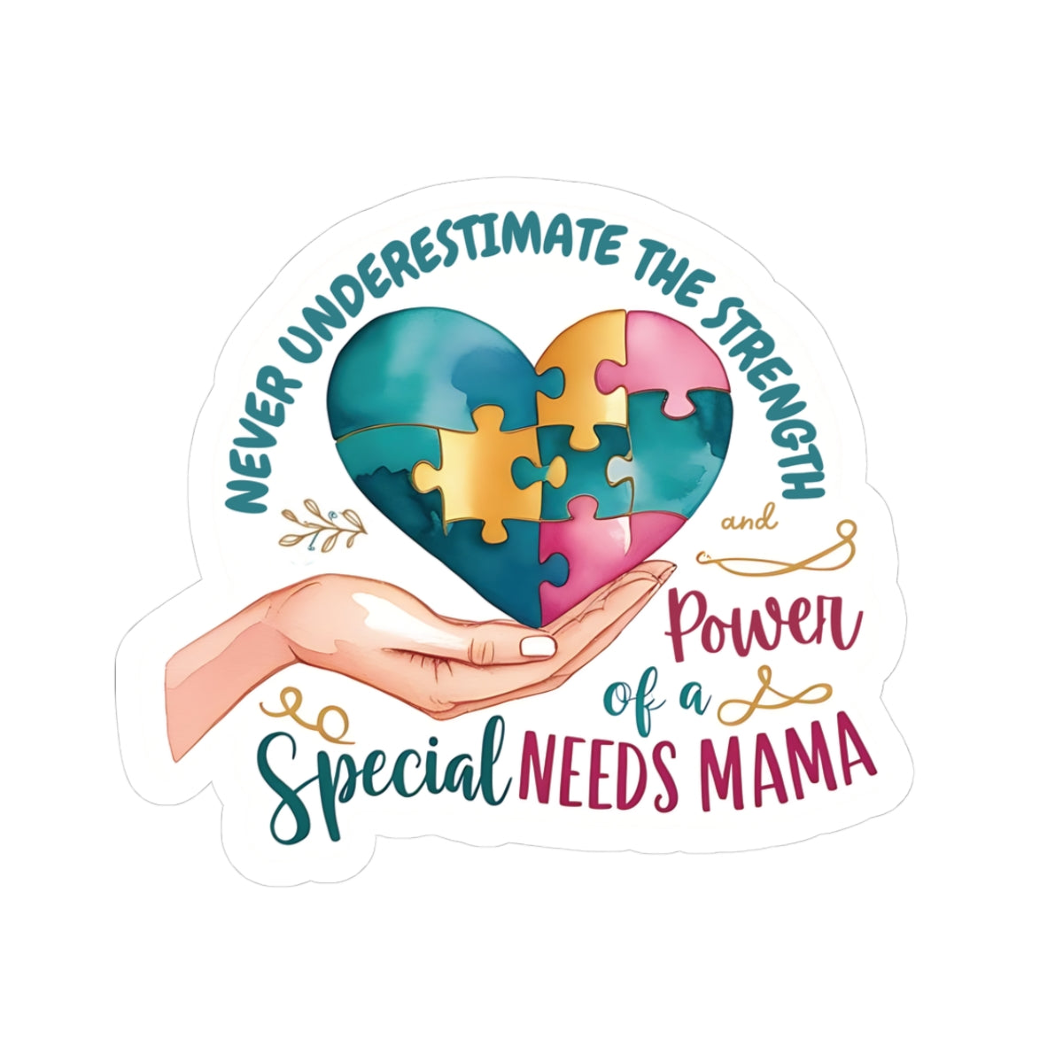 Special Needs Mama Kiss-Cut Stickers, Unique Inspirational Autism Awareness Gift, Vinyl Decals Durable Laptop and Water Bottle Stickers