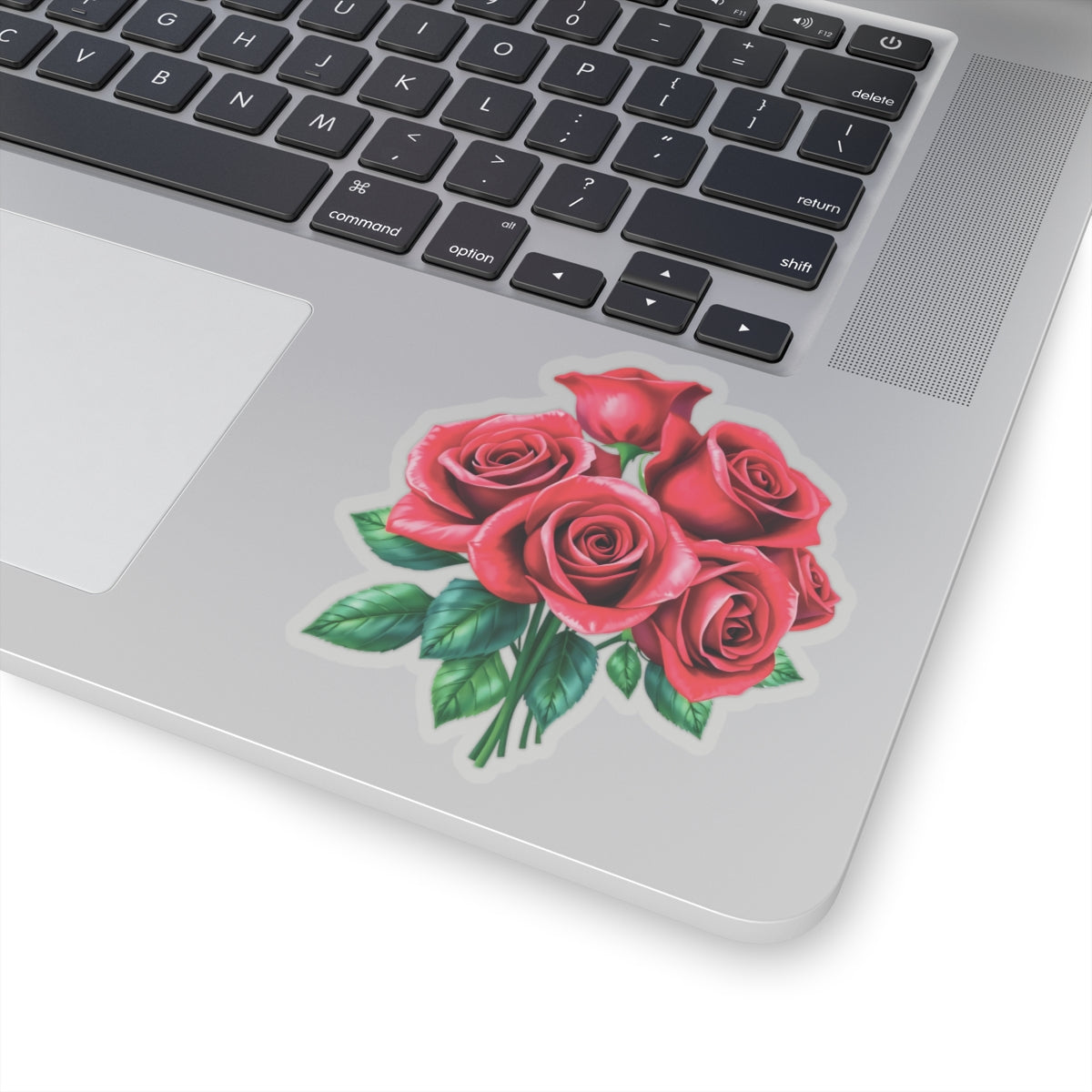 Red Rose Sticker, June Birth Flower Symbol Of Love Romance Beauty, Kiss Cut Vinyl Decal Birthday Mother's Day Gift, Botanical Art Laptop Gift