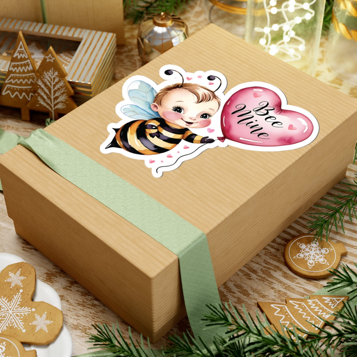 Bee Mine Sticker, Valentines Day Gift, Cute Bumble Bee Pun Vinyl Decal, Romantic Love Quote, Waterproof Kiss Cut Laptop Water Bottle Journal