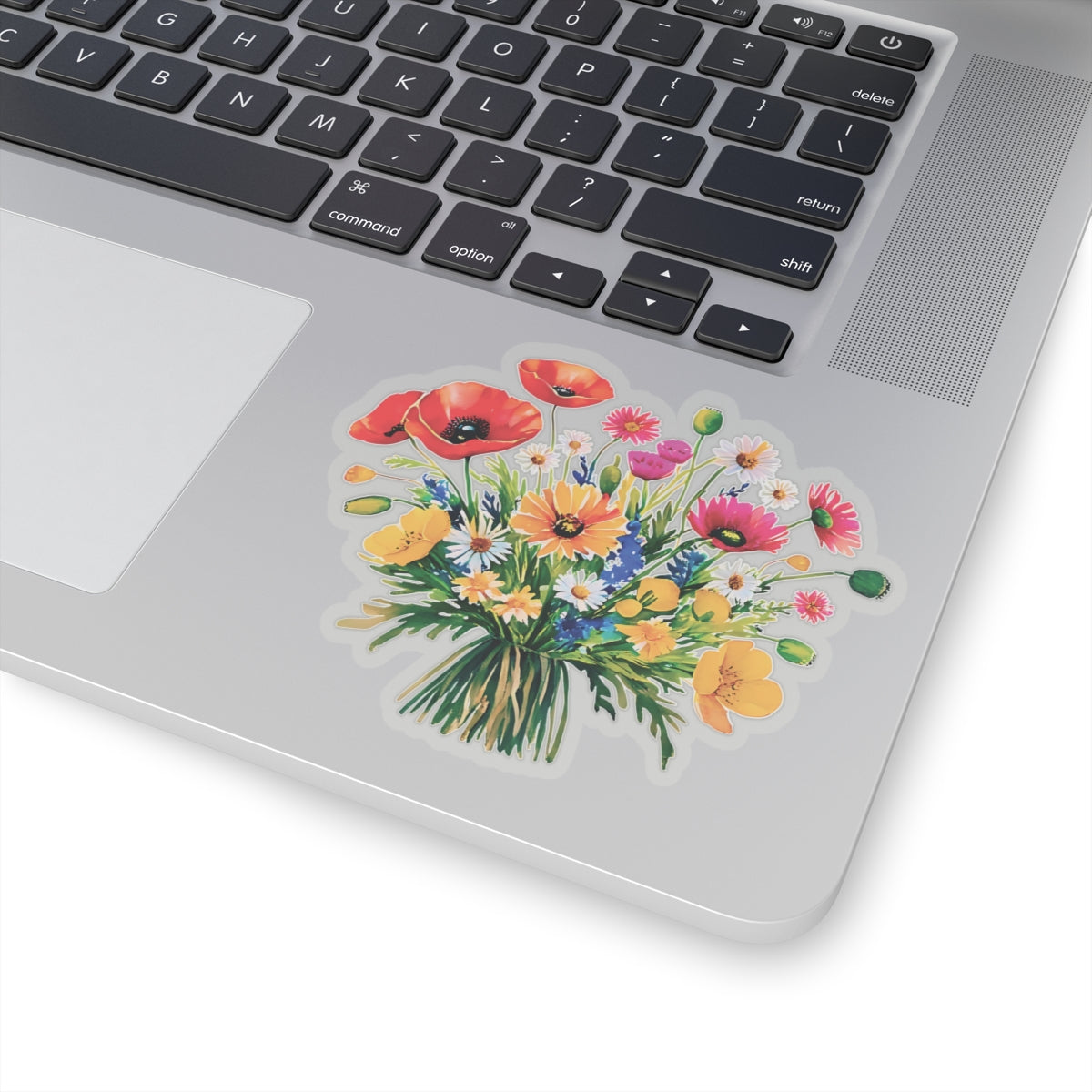 Field Flowers Bouquet Sticker, Wildflower Vinyl Decal, Waterproof Kiss Cut Floral Art, Laptop Water Bottle Planner Scrapbook Gift For Her