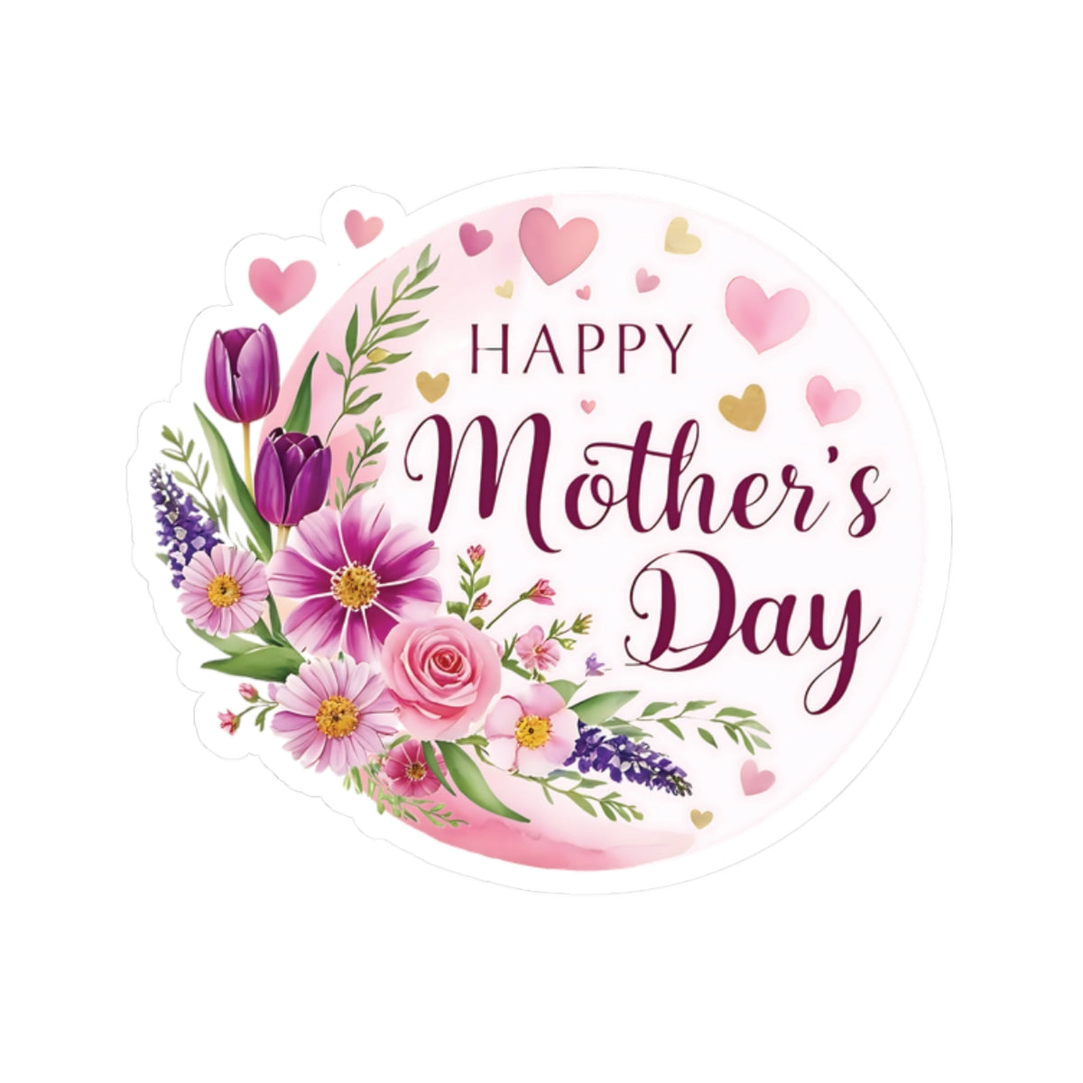 Happy Mothers Day Sticker, Mothers Day Gift, Mom Appreciation Vinyl Decal, Kiss Cut Sticker -Laptop Decor Water Bottle Sticker, Mothers Day Decal