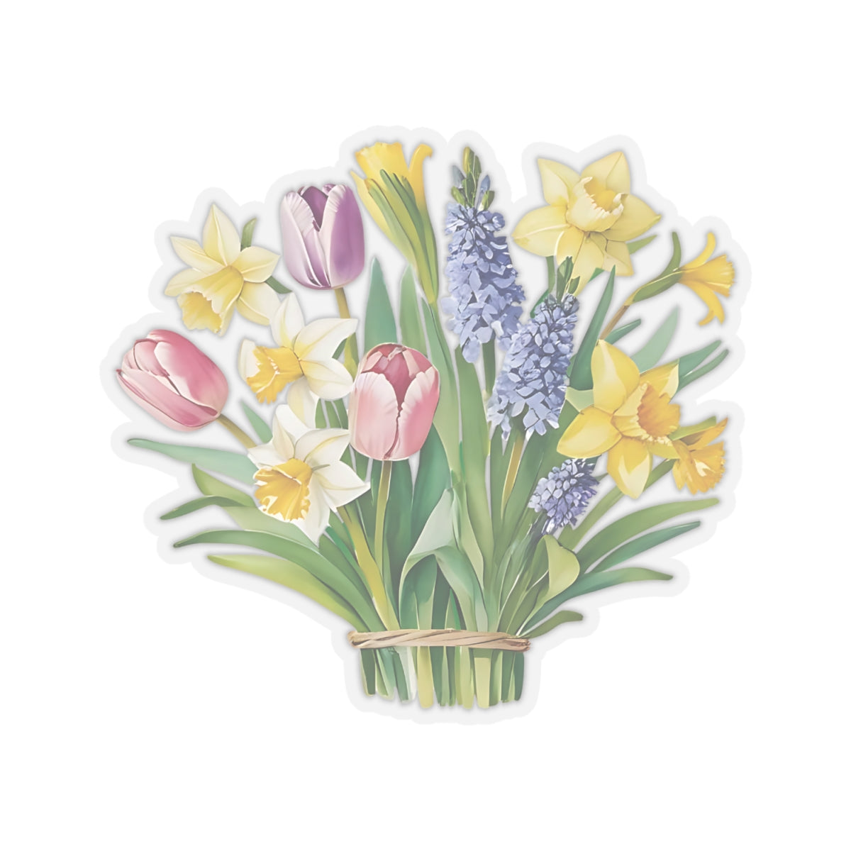 Spring Flowers Bouquet Stickers, Mother's Day Sticker Birthday Gift Label Flower Bouquet Decals Spring Garden Decor Cute Planner Stickers
