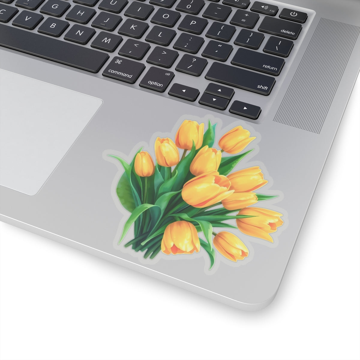 Yellow Tulip Bouquet Stickers, Floral Decals, Spring Flower Decor, Gardening Gifts, Vinyl Laptop Stickers Scrapbooking Supplies Nature Art Gift