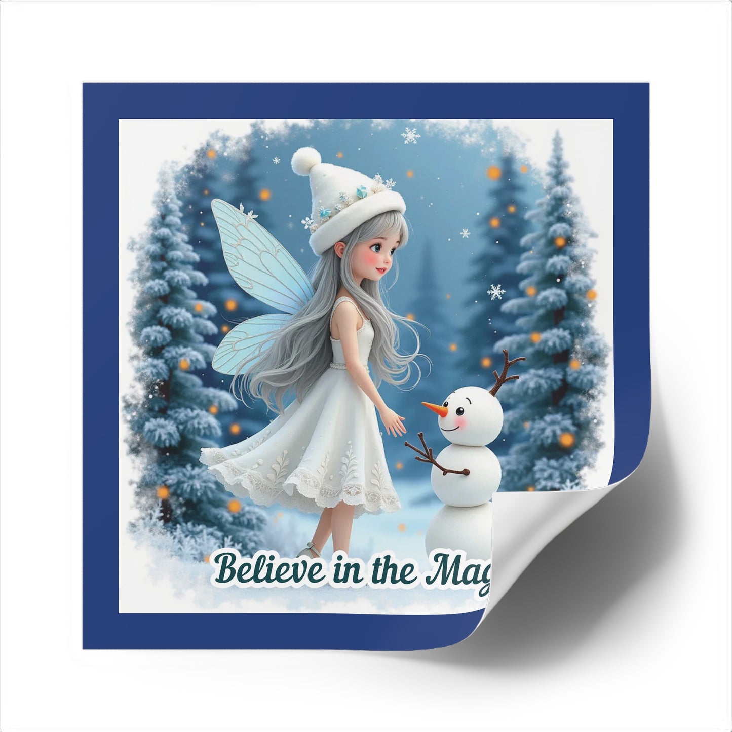 Believe In The Magic Sticker, Winter Fairy Sticker, Inspirational Christmas Sticker, Festive Vinyl Sticker, Holiday Quote Sticker, Planner Decal