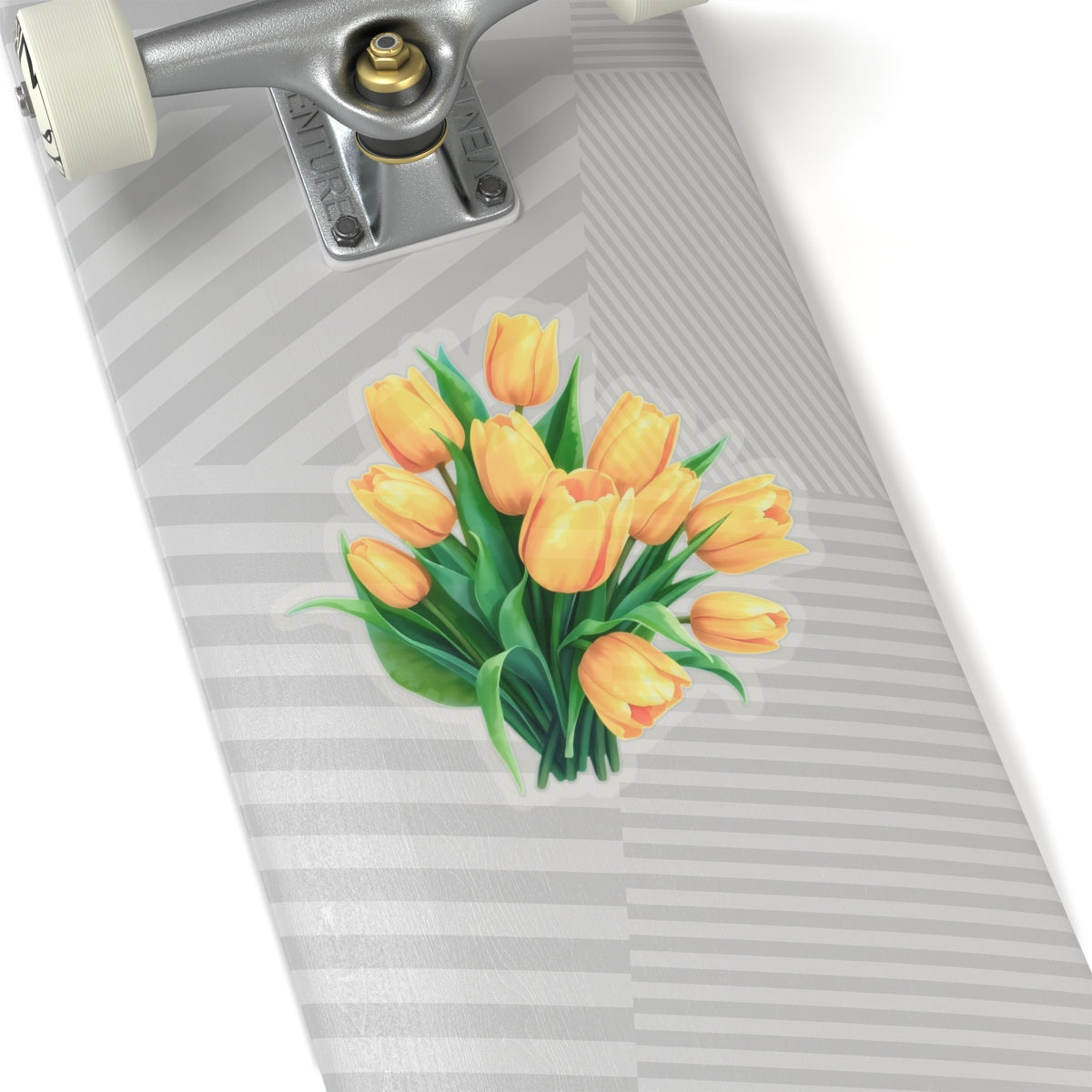 Yellow Tulip Bouquet Stickers, Floral Decals, Spring Flower Decor, Gardening Gifts, Vinyl Laptop Stickers Scrapbooking Supplies Nature Art Gift