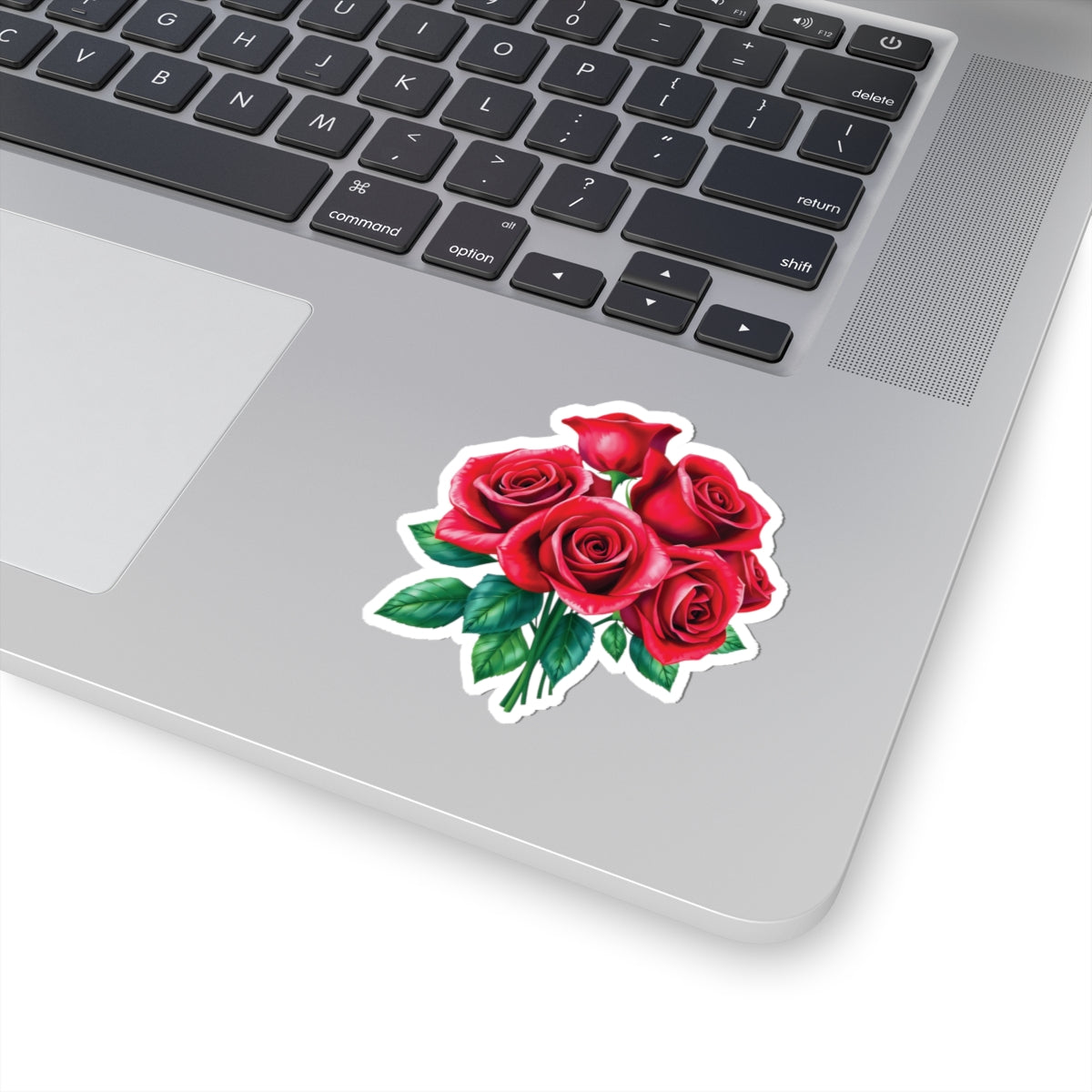 Red Rose Sticker, June Birth Flower Symbol Of Love Romance Beauty, Kiss Cut Vinyl Decal Birthday Mother's Day Gift, Botanical Art Laptop Gift
