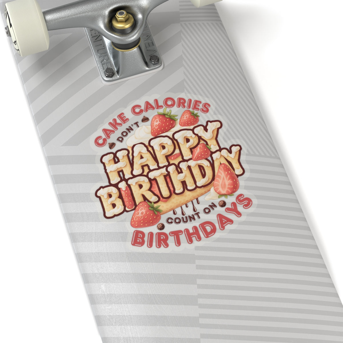 Happy Birthday Strawberry Cake Kiss Cut Stickers, Cute Party Planner Vinyl Decal, Waterproof Glossy Gift For Kids Laptops Journals Scrapbooks