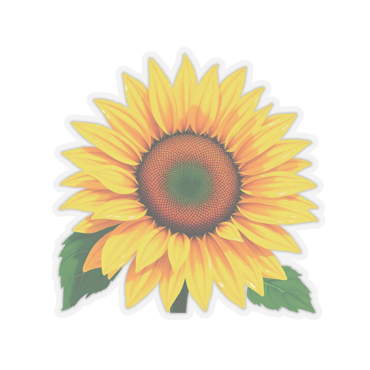 Magnificent Sunflower Kiss Cut Sticker, Floral Deca Botanical Design Laptop Decor, Water Bottle Sticker, Nature Lover Gift Mothers Day Gift