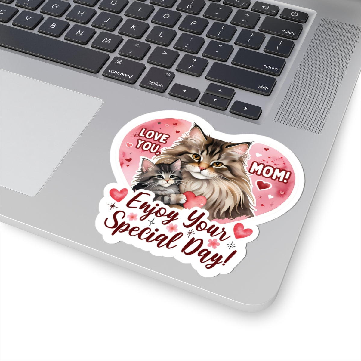Happy Mother’s Day Sticker Cute Mama Cat Kitten Vinyl Decal Cat Mom Appreciation Gift Waterproof Planner Laptop Sticker Animal Lover Gift