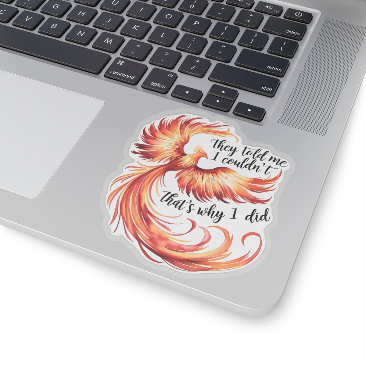 Phoenix Bird Stickers, They Told Me I Could Not, Red Inspirational Quote Sticker, Laptop Decal Waterproof Vinyl Sticker, Journal Decoration Gift