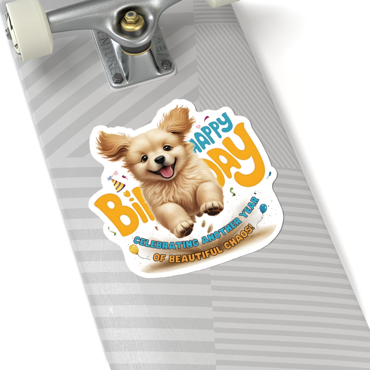 Happy Birthday Sticker, Cute Puppy Kiss Cut Sticker, Adorable Puppy Celebration Sticker, Fun Dog Lover Birthday Gift Laptop Planner Scrapbook