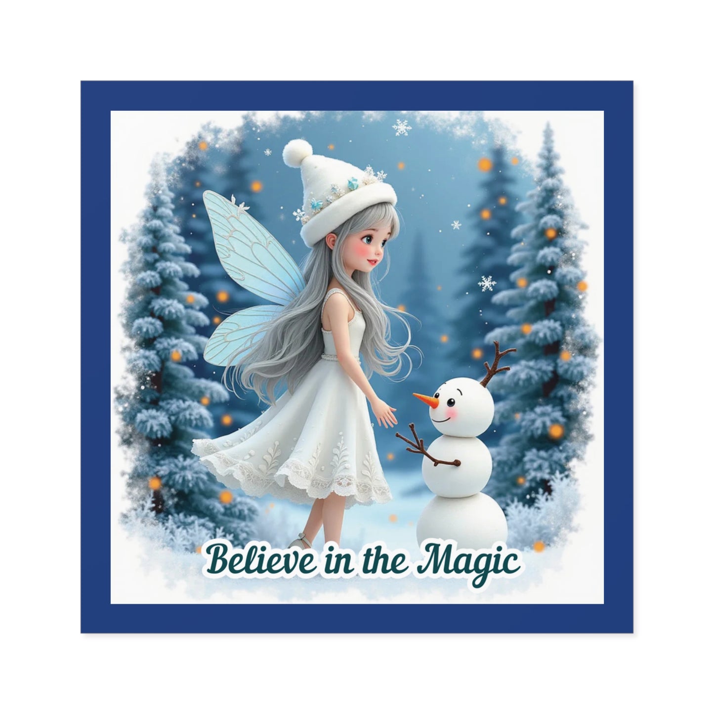 Believe In The Magic Sticker, Winter Fairy Sticker, Inspirational Christmas Sticker, Festive Vinyl Sticker, Holiday Quote Sticker, Planner Decal