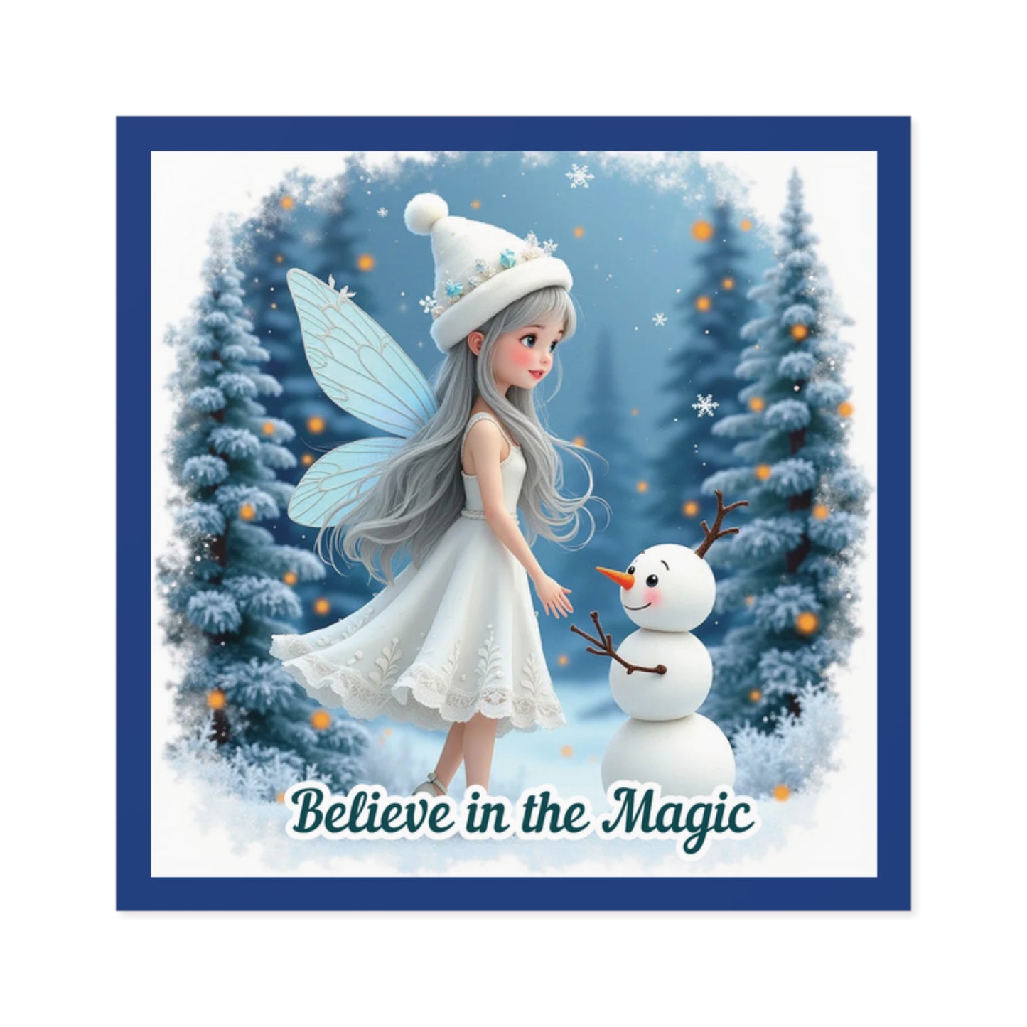 Believe In The Magic Sticker, Winter Fairy Sticker, Inspirational Christmas Sticker, Festive Vinyl Sticker, Holiday Quote Sticker, Planner Decal