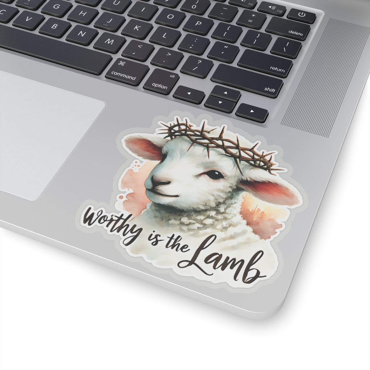 Worthy Is The Lamb Sticker, Easter Religious Decor, Christian Vinyl Decal, Cute Lamb Sticker, Bible Verse Sticker, Laptop Decor Sunday School
