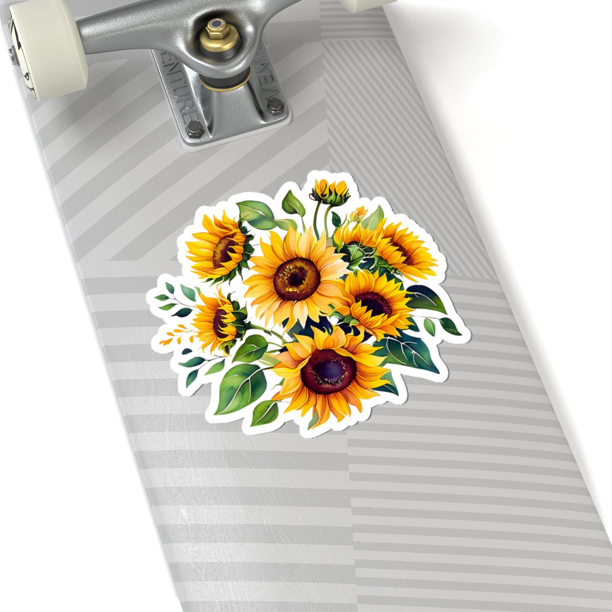 Beautiful Sunflower Bouquet Kiss-Cut Sticker, Floral Vinyl Decal, Laptop Water Bottle Sticker, Sunshine Decor Happy Vibes Positive Affirmation