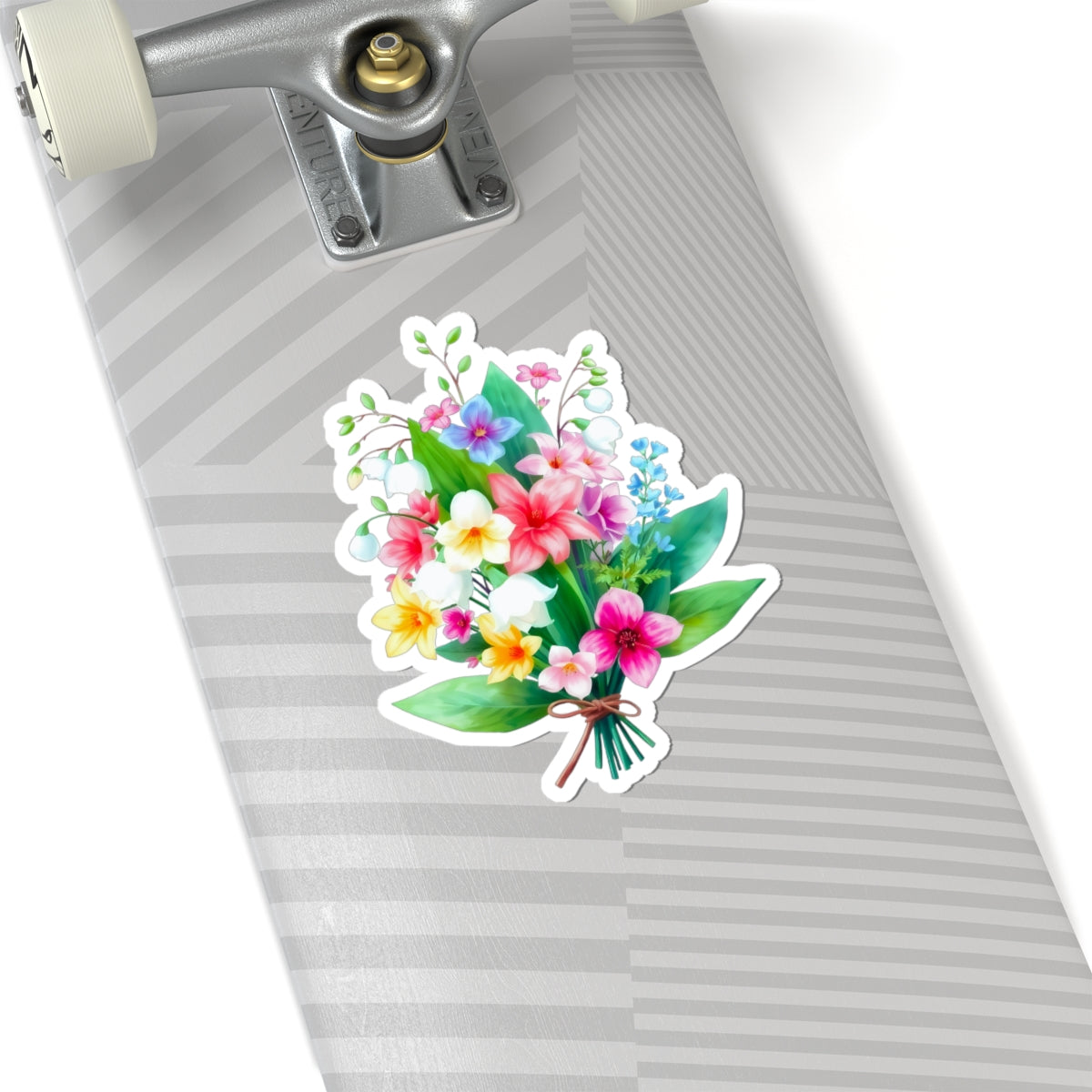 Spring Flower Bouquet Sticker, Lily Of The Valley May Birth Flower Vinyl Decal, Cute Floral Sticker Laptop Water Bottle Garden Gift