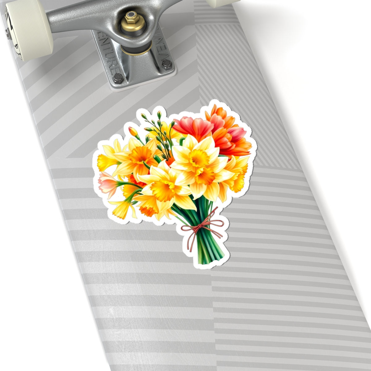 Beautiful Daffodil Bouquet Sticker, March Birth Flower Symbol Of Hope Joy Good Luck, Waterproof Vinyl Kiss Cut Floral Laptop Water Bottle Gift