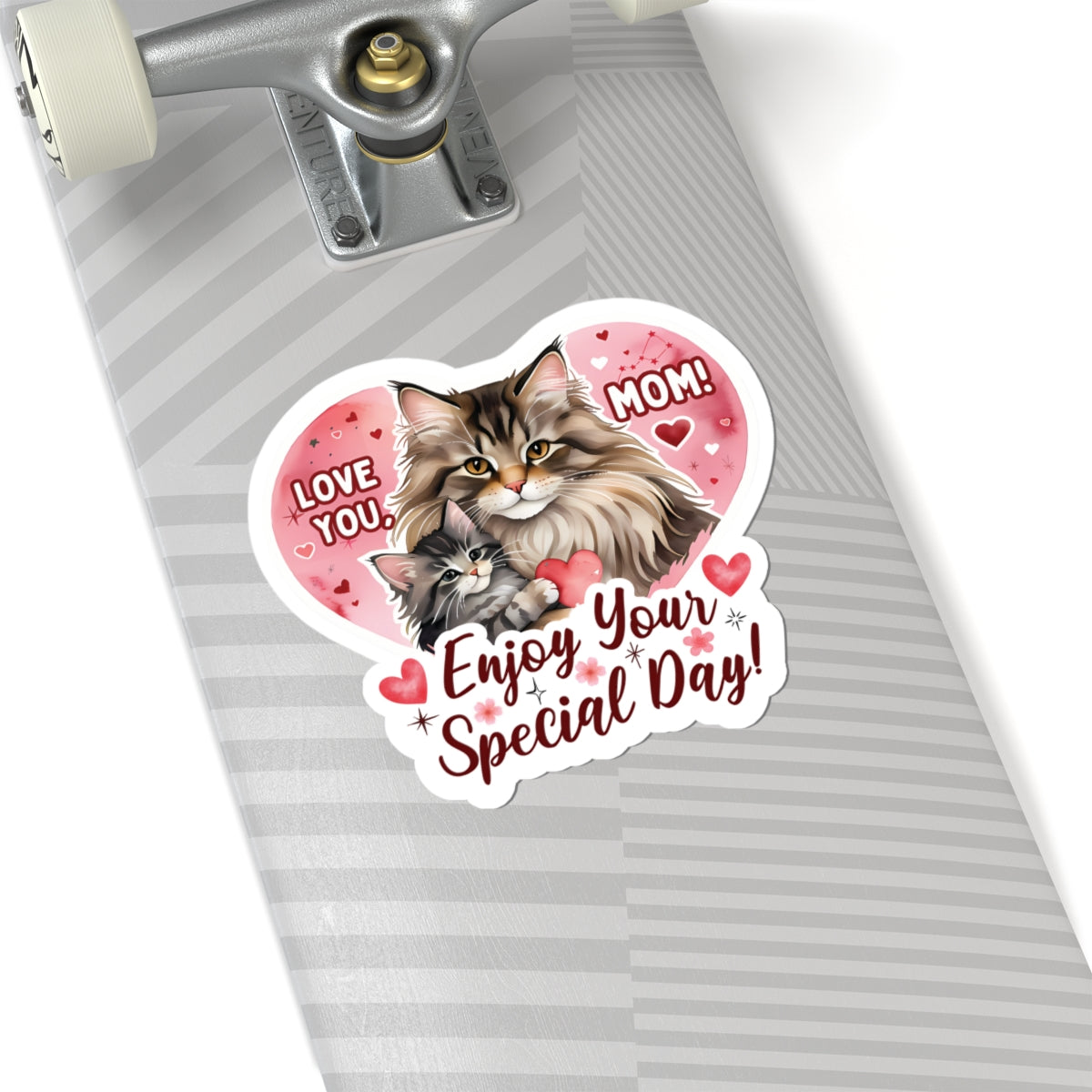 Happy Mother’s Day Sticker Cute Mama Cat Kitten Vinyl Decal Cat Mom Appreciation Gift Waterproof Planner Laptop Sticker Animal Lover Gift