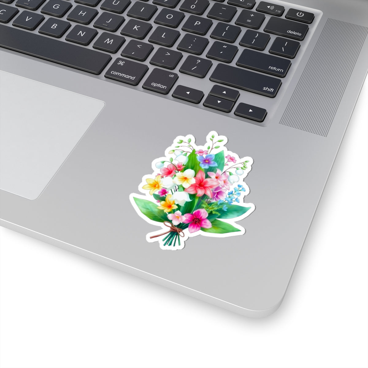Spring Flower Bouquet Sticker, Lily Of The Valley May Birth Flower Vinyl Decal, Cute Floral Sticker Laptop Water Bottle Garden Gift