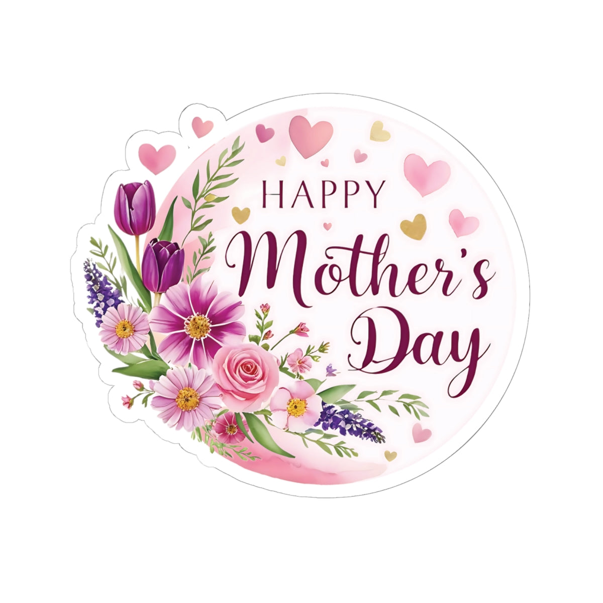 Happy Mothers Day Sticker, Mothers Day Gift, Mom Appreciation Vinyl Decal, Kiss Cut Sticker -Laptop Decor Water Bottle Sticker, Mothers Day Decal
