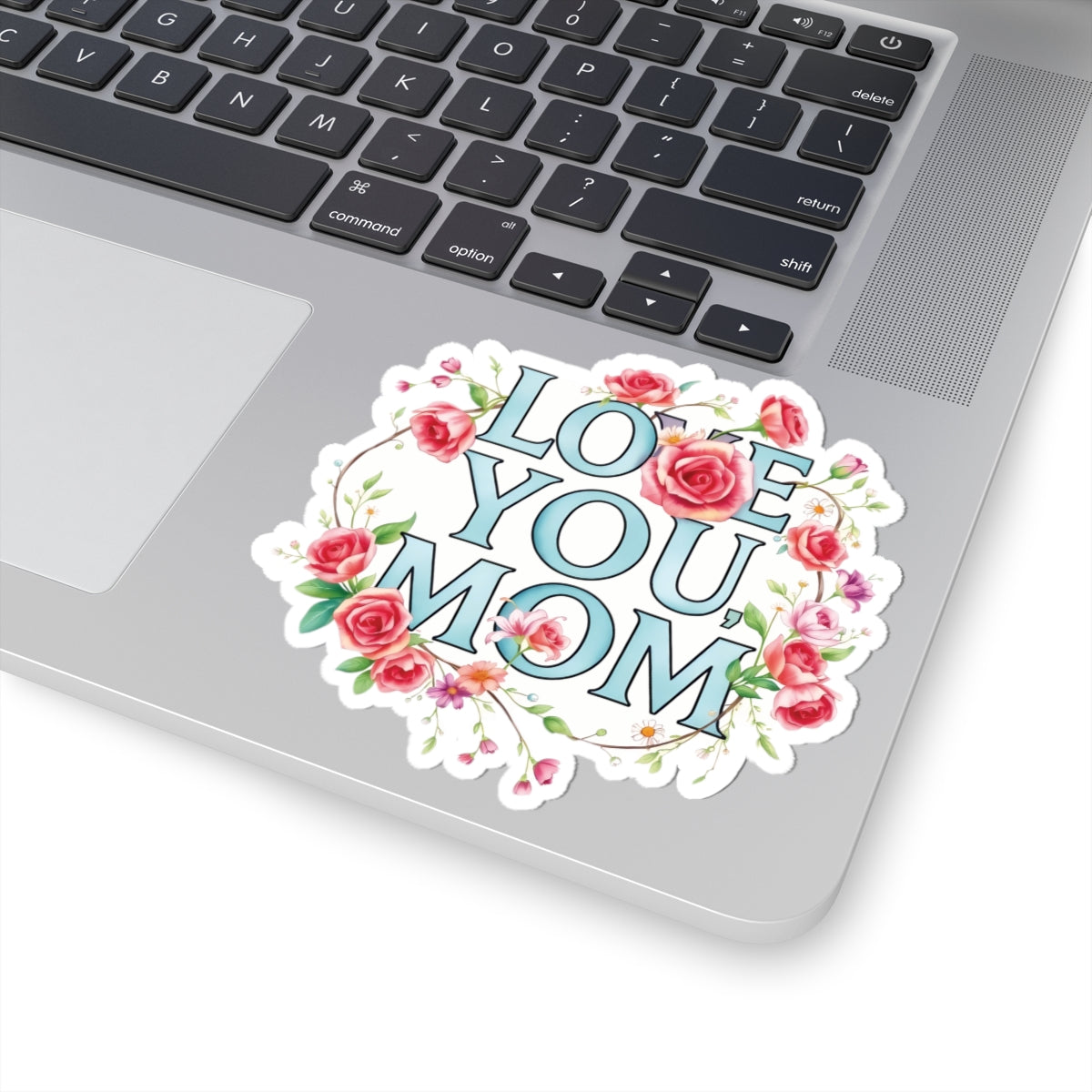 Love You Mom Kiss Cut Sticker Mother's Day Gift Mom Appreciation Vinyl Decal Laptop Decor Water Bottle Sticker Cute Thoughtful Mom Gift