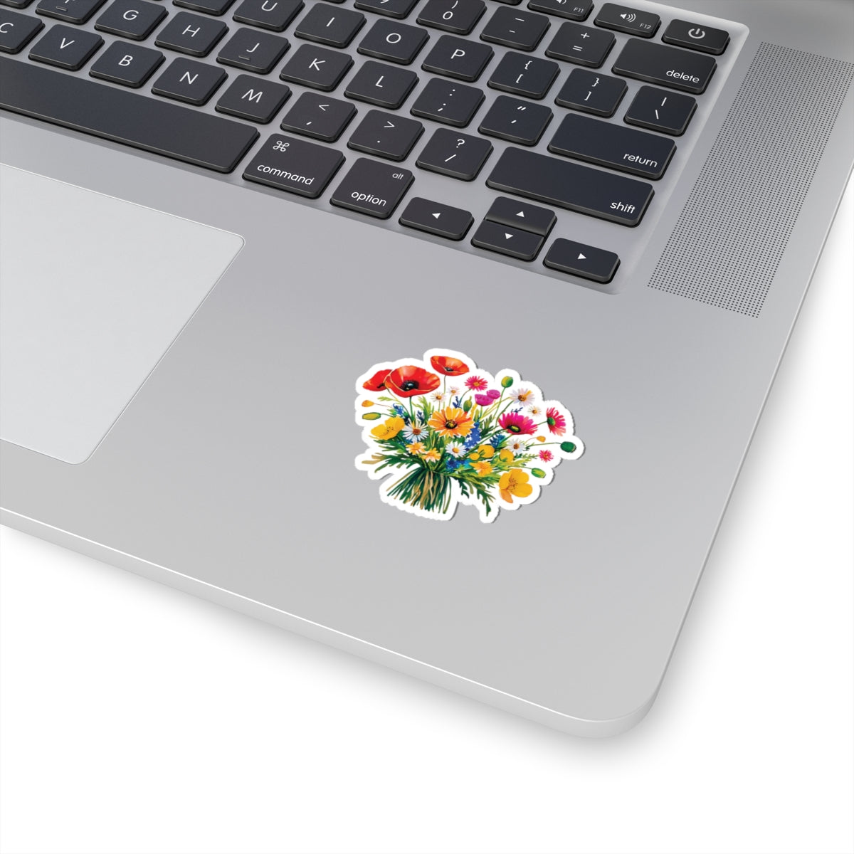 Field Flowers Bouquet Sticker, Wildflower Vinyl Decal, Waterproof Kiss Cut Floral Art, Laptop Water Bottle Planner Scrapbook Gift For Her