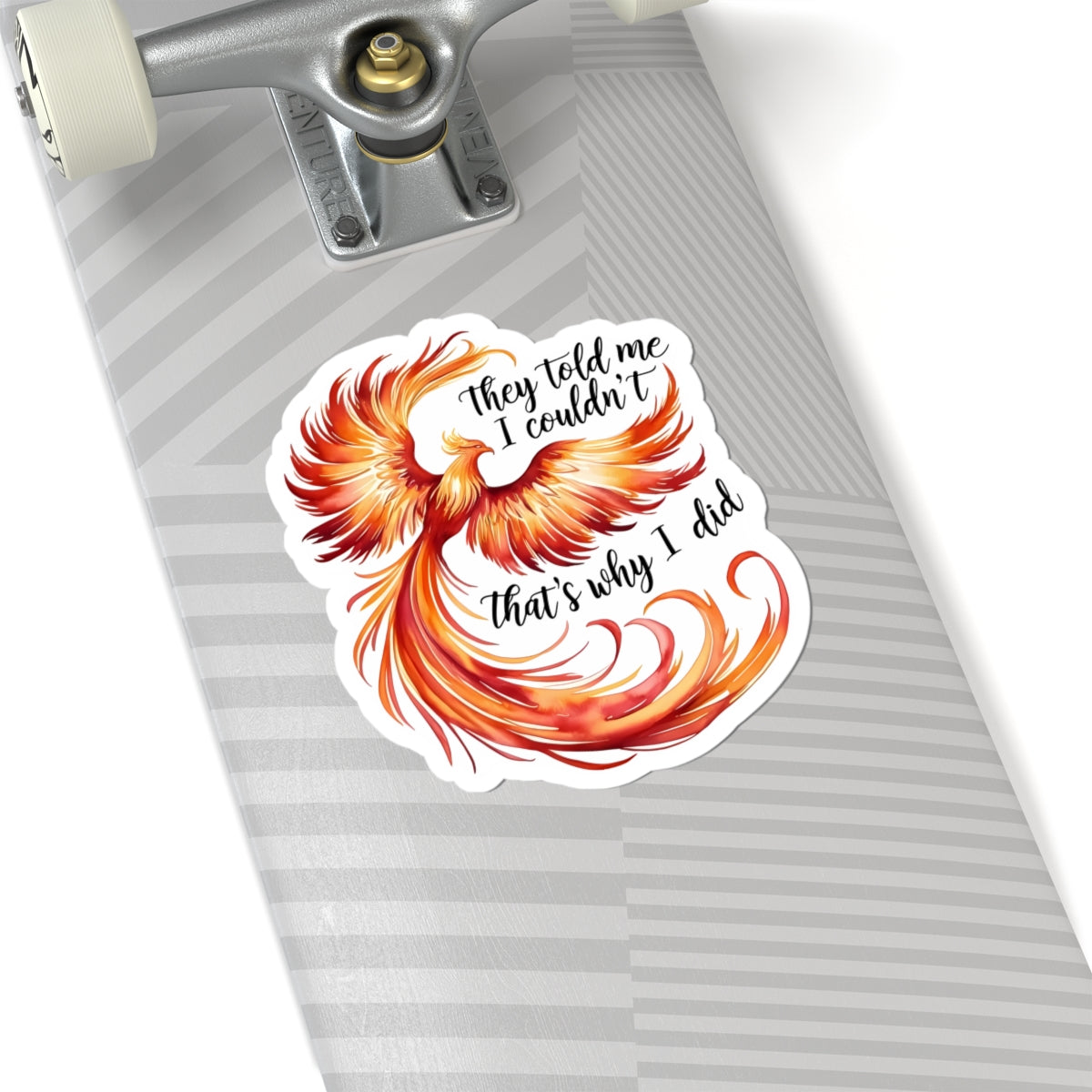 Phoenix Bird Stickers, They Told Me I Could Not, Red Inspirational Quote Sticker, Laptop Decal Waterproof Vinyl Sticker, Journal Decoration Gift
