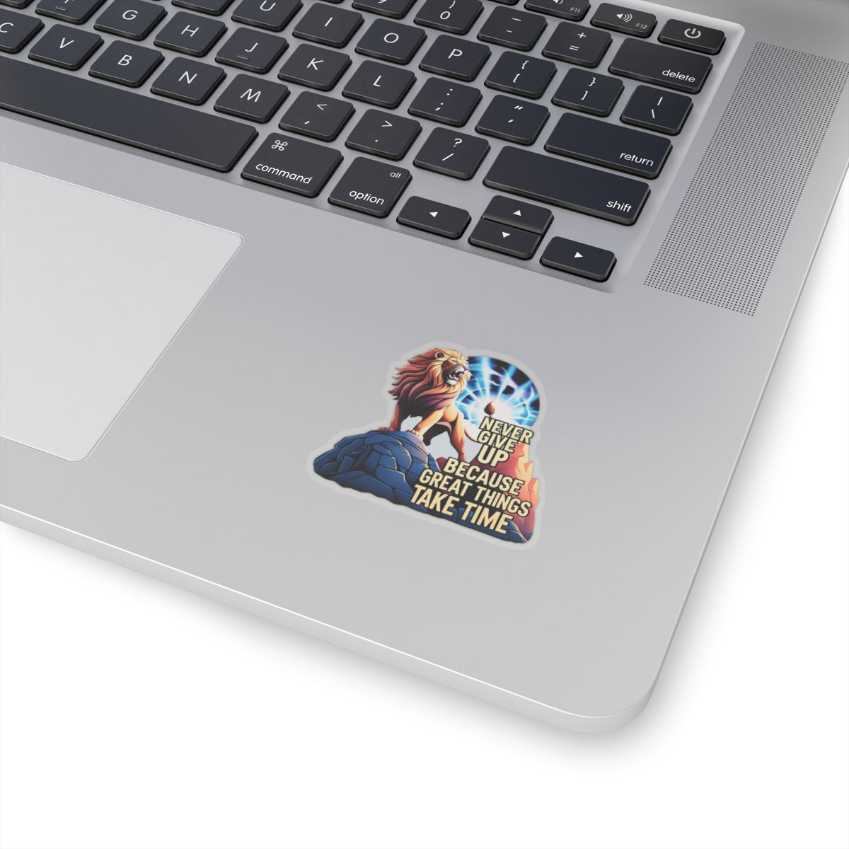 Roaring Lion Stickers, Motivational Quote Decals, Inspirational Laptop Decor, Never Give Up Journal Planner Mug Sticker, Great Things Take Time
