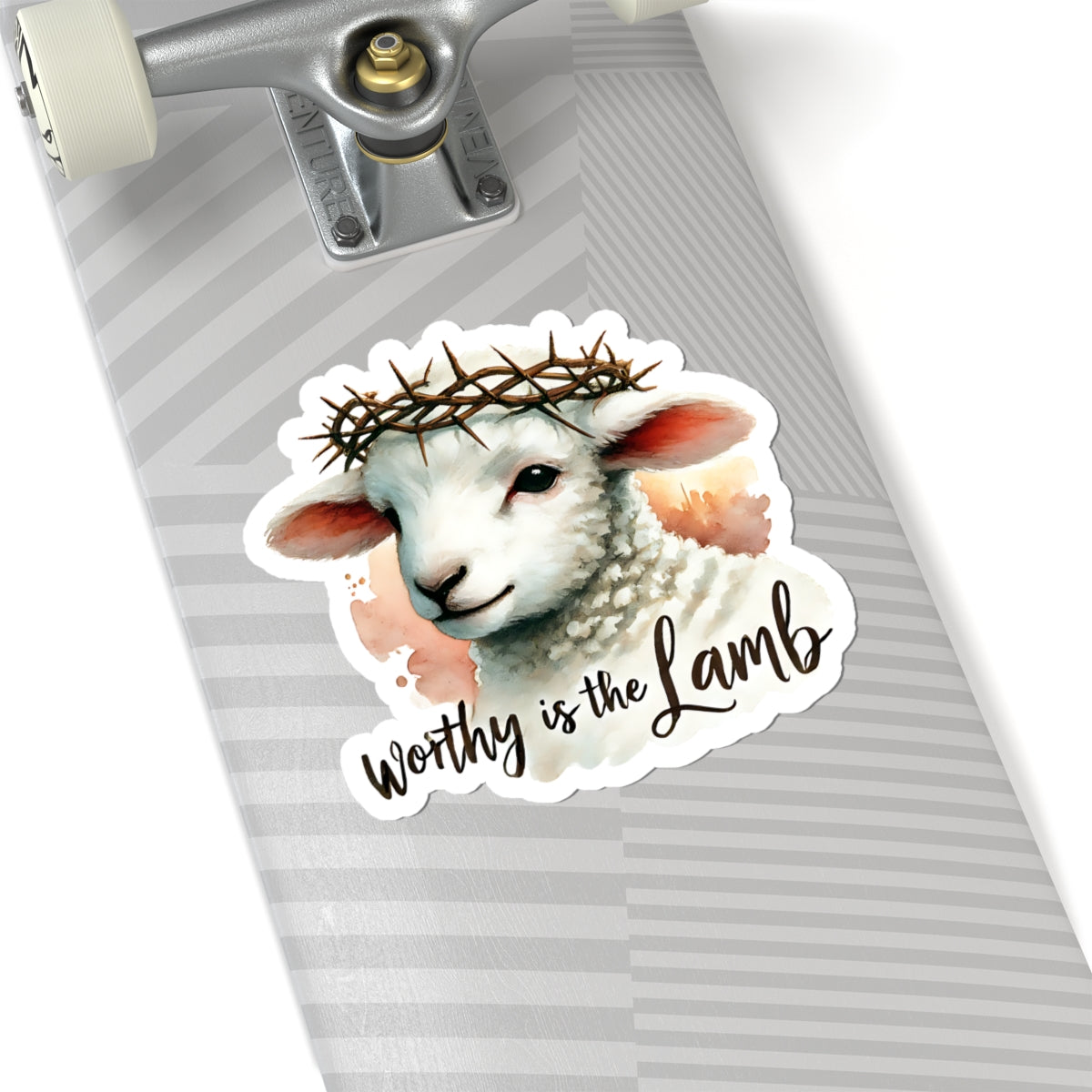Worthy Is The Lamb Sticker, Easter Religious Decor, Christian Vinyl Decal, Cute Lamb Sticker, Bible Verse Sticker, Laptop Decor Sunday School