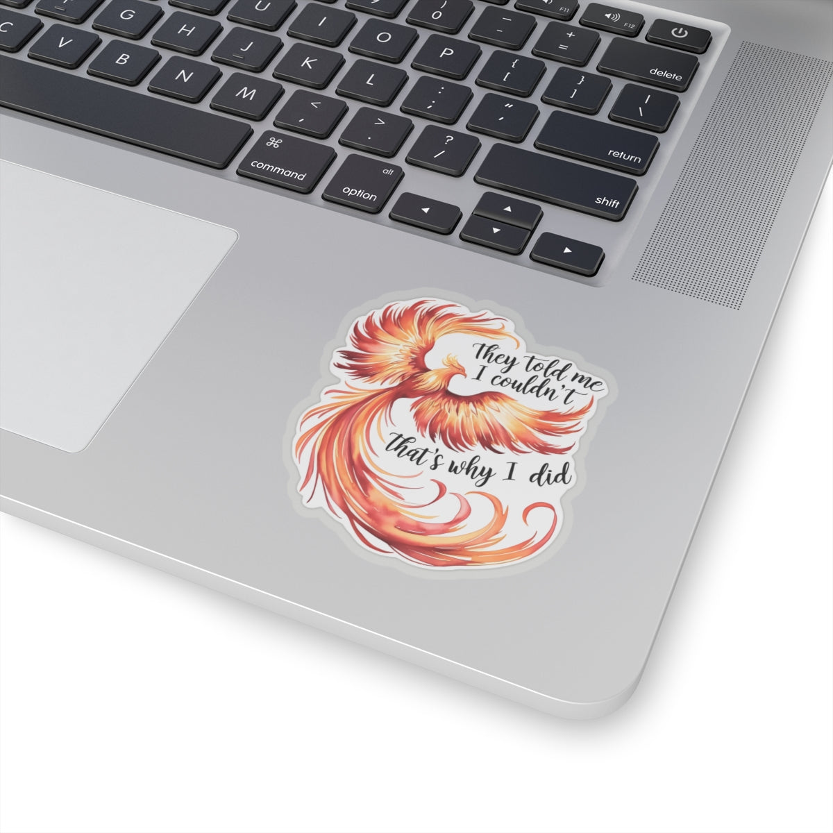 Phoenix Bird Stickers, They Told Me I Could Not, Red Inspirational Quote Sticker, Laptop Decal Waterproof Vinyl Sticker, Journal Decoration Gift