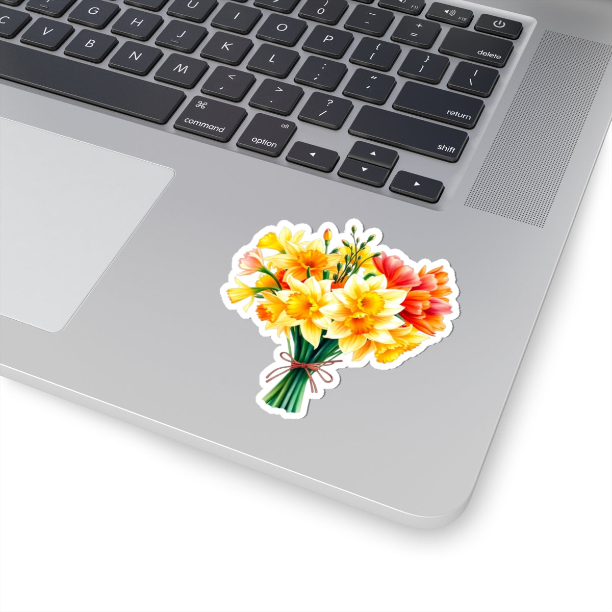 Beautiful Daffodil Bouquet Sticker, March Birth Flower Symbol Of Hope Joy Good Luck, Waterproof Vinyl Kiss Cut Floral Laptop Water Bottle Gift