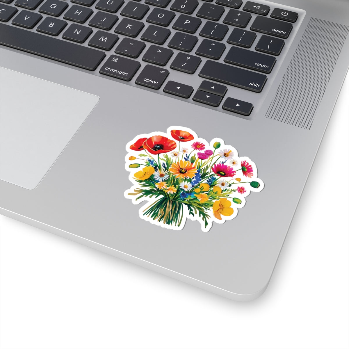 Field Flowers Bouquet Sticker, Wildflower Vinyl Decal, Waterproof Kiss Cut Floral Art, Laptop Water Bottle Planner Scrapbook Gift For Her