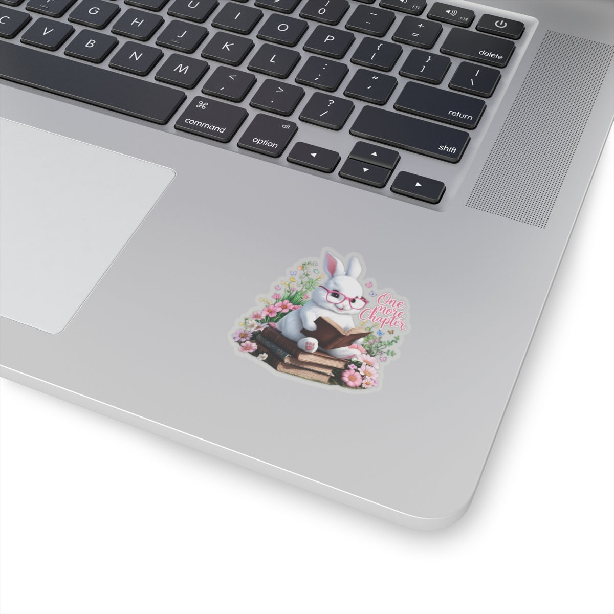 One More Chapter Sticker, Bunny Reading Decal, Teacher Appreciation Gift, Book Lover Vinyl Sticker, Waterproof Laptop Decal, Cute Animal Sticker