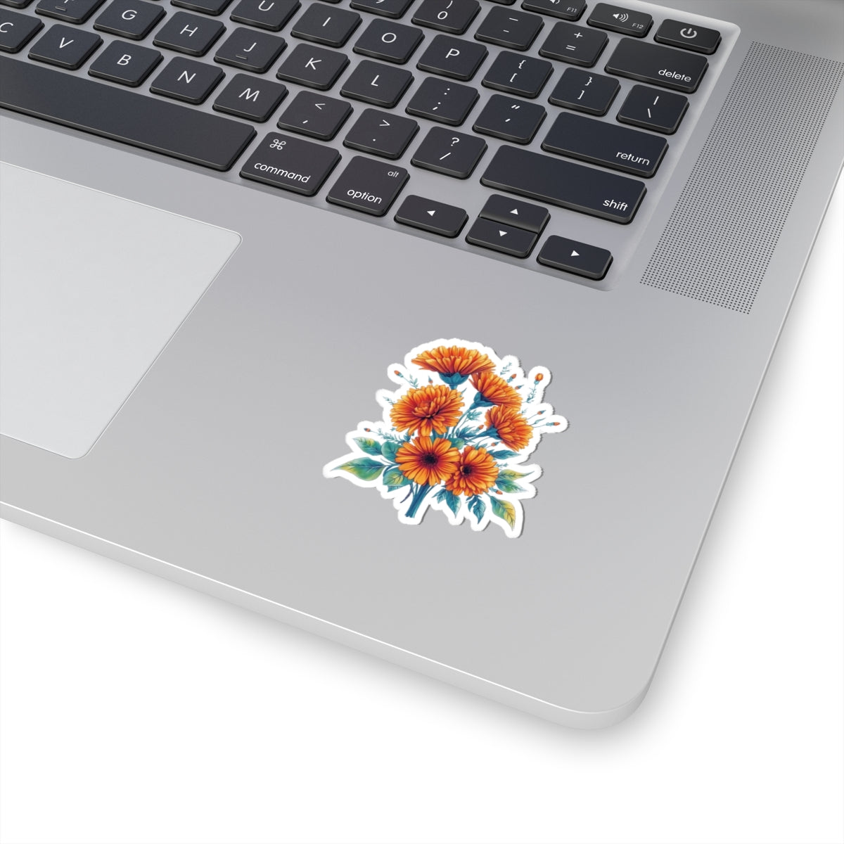 Marigold Flower Sticker, Symbol Of Strength October Birth Flower Gift, Waterproof Vinyl Decal Kiss Cut Floral Laptop Water Bottle Scrapbook