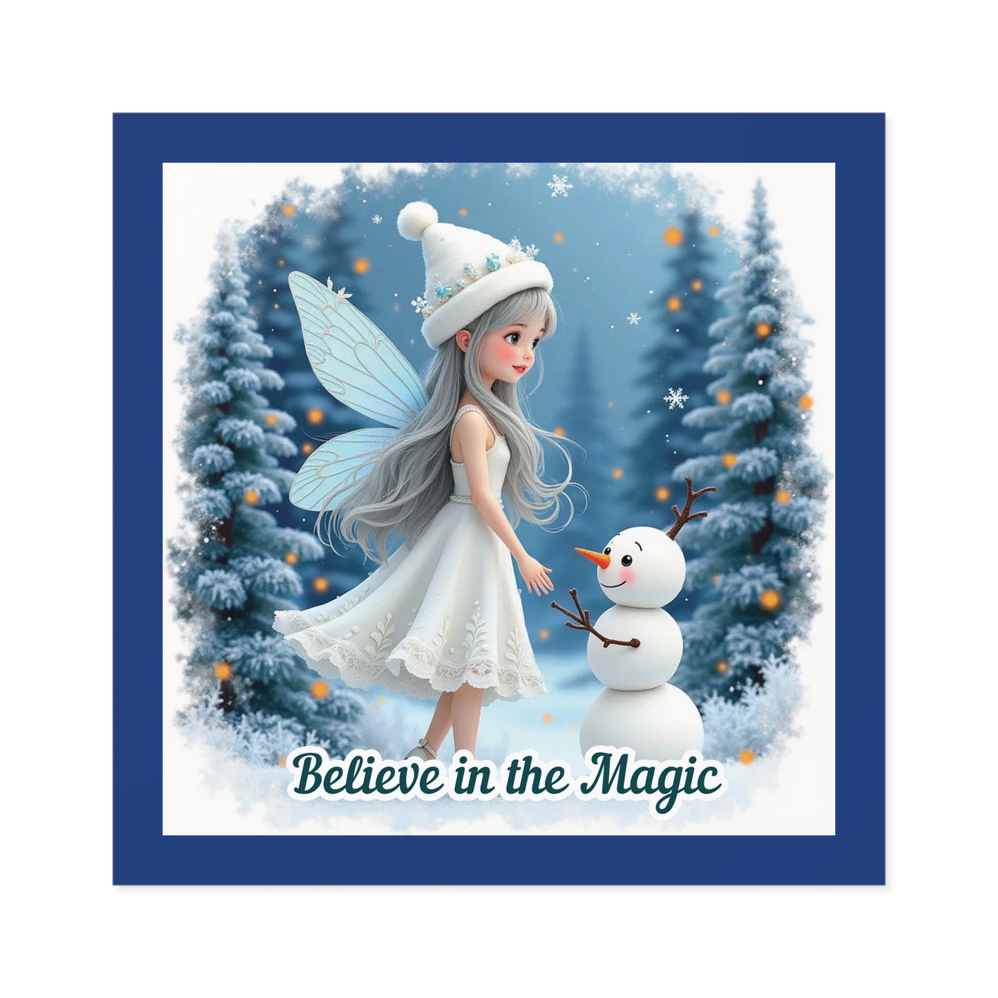 Believe In The Magic Sticker, Winter Fairy Sticker, Inspirational Christmas Sticker, Festive Vinyl Sticker, Holiday Quote Sticker, Planner Decal