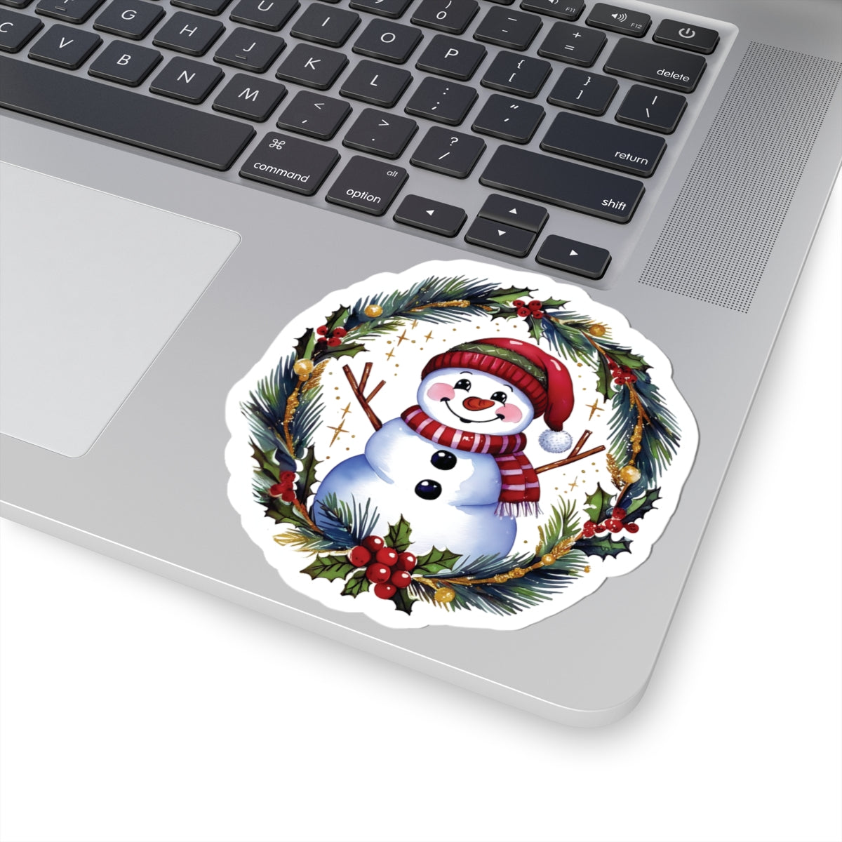Cheerful Snowman Kiss Cut Stickers, Merry Christmas Holiday Decals, Festive Winter Sticker, Scrapbooking Laptop Journal Gift Tag Planner