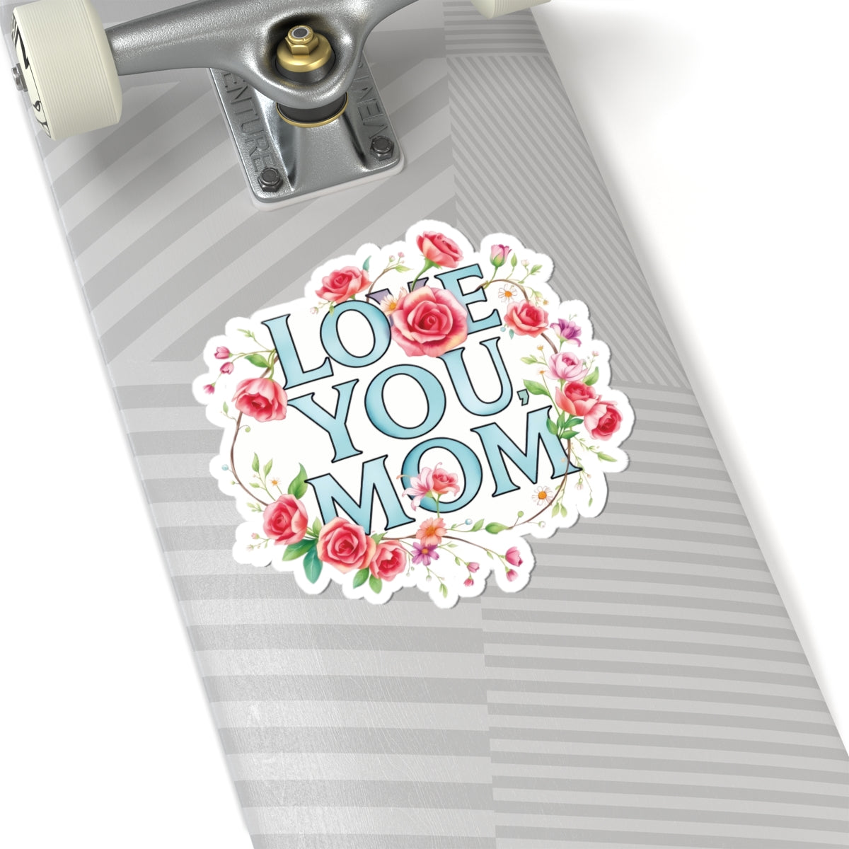 Love You Mom Kiss Cut Sticker Mother's Day Gift Mom Appreciation Vinyl Decal Laptop Decor Water Bottle Sticker Cute Thoughtful Mom Gift